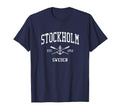 Stockholm Crossed Oars Boat Anchor T-Shirt - Casual Everyday Wear Unisex - T-Shirt, Sweatshirt, Hoodie