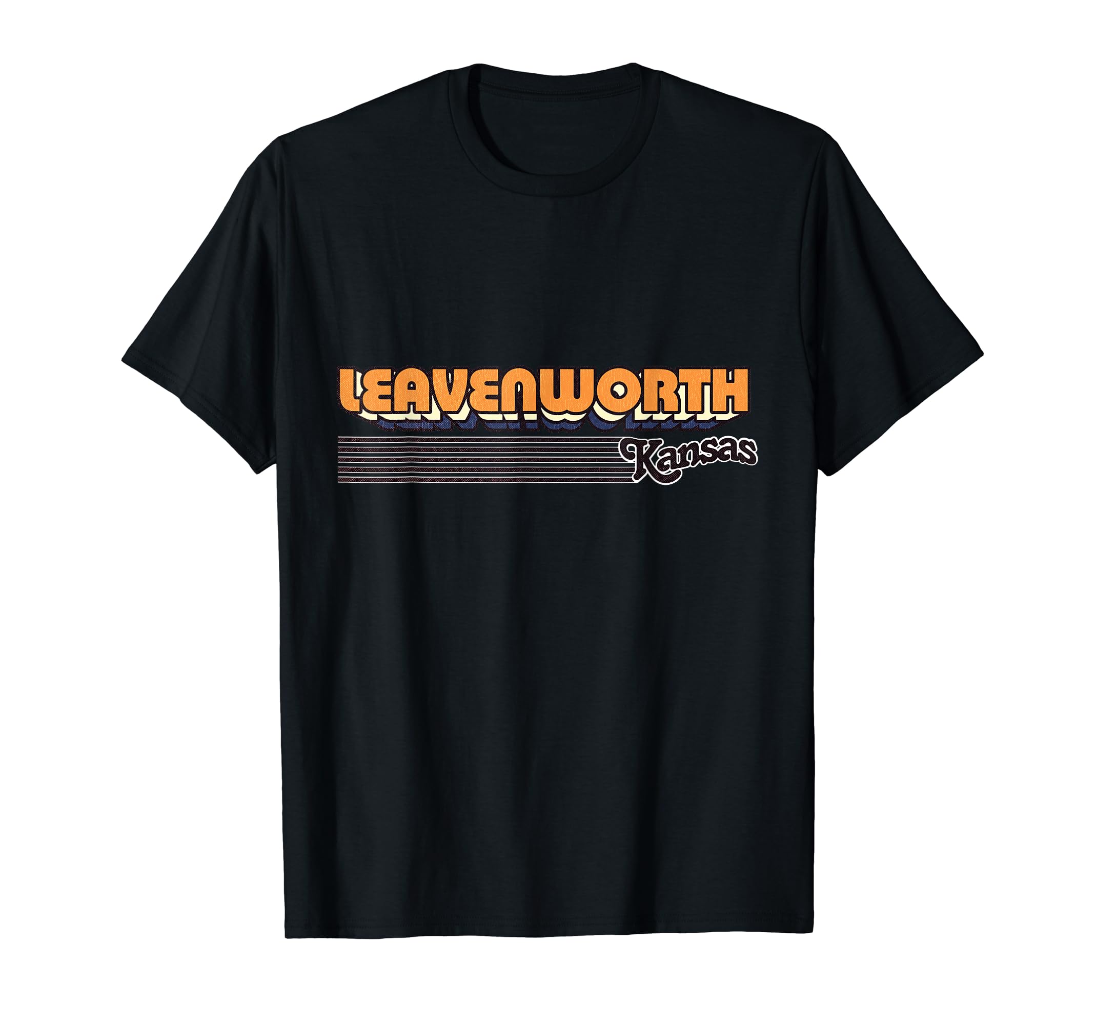 Leavenworth Kansas Stripes T-Shirt - Unique Graphic Unisex - T-Shirt, Sweatshirt, Hoodie