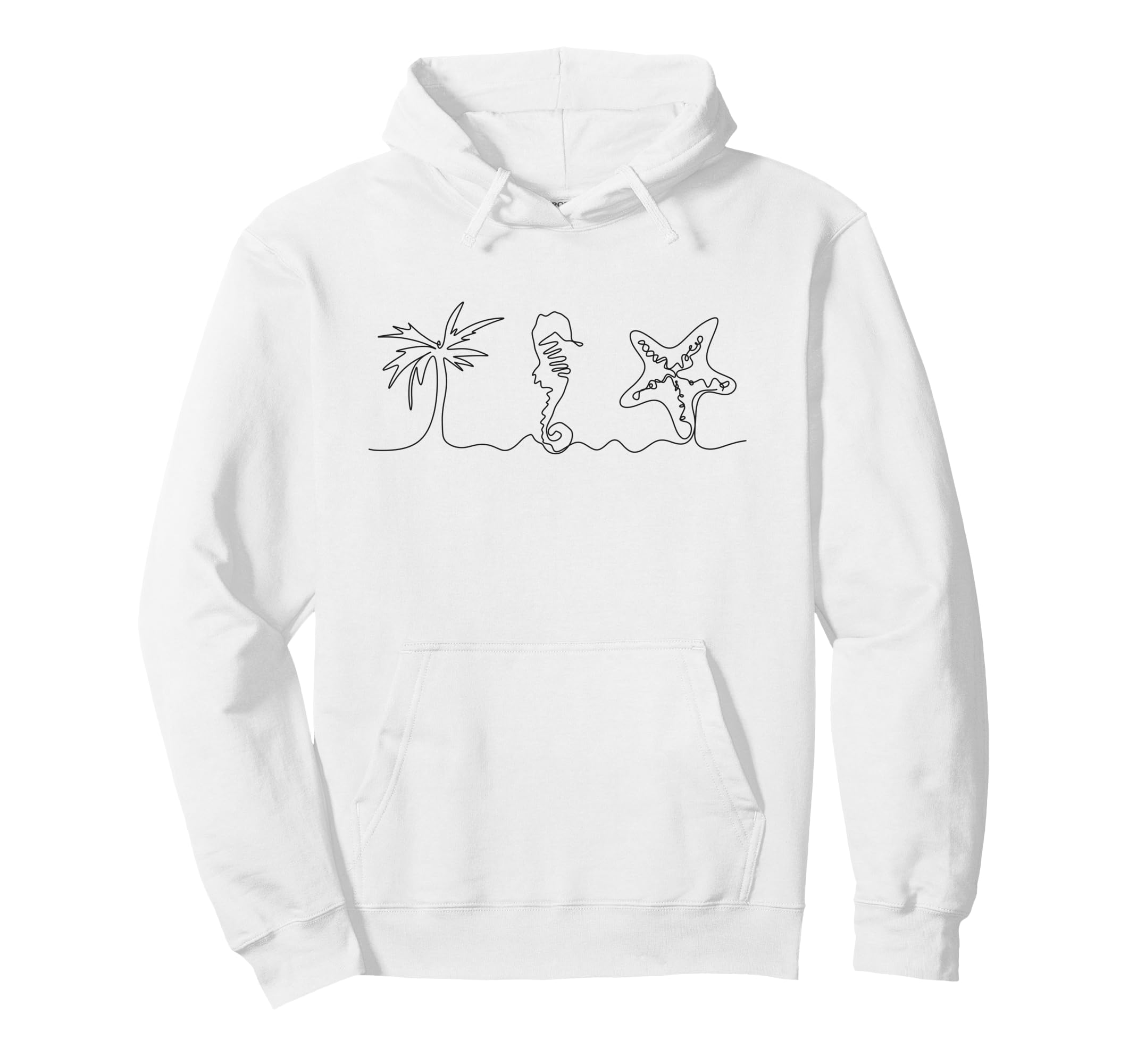 Beach Aesthetic Seahorse Starfish Hoodie - Casual Everyday Wear for Adults - T-Shirt, Sweatshirt, Hoodie