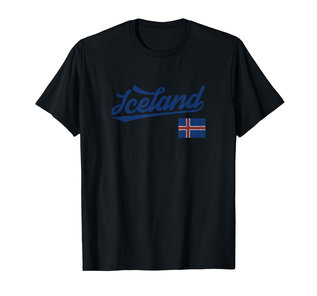 Iceland Flag Distressed Effect T-Shirt - Custom Art Print Unisex - T-Shirt, Sweatshirt, Hoodie