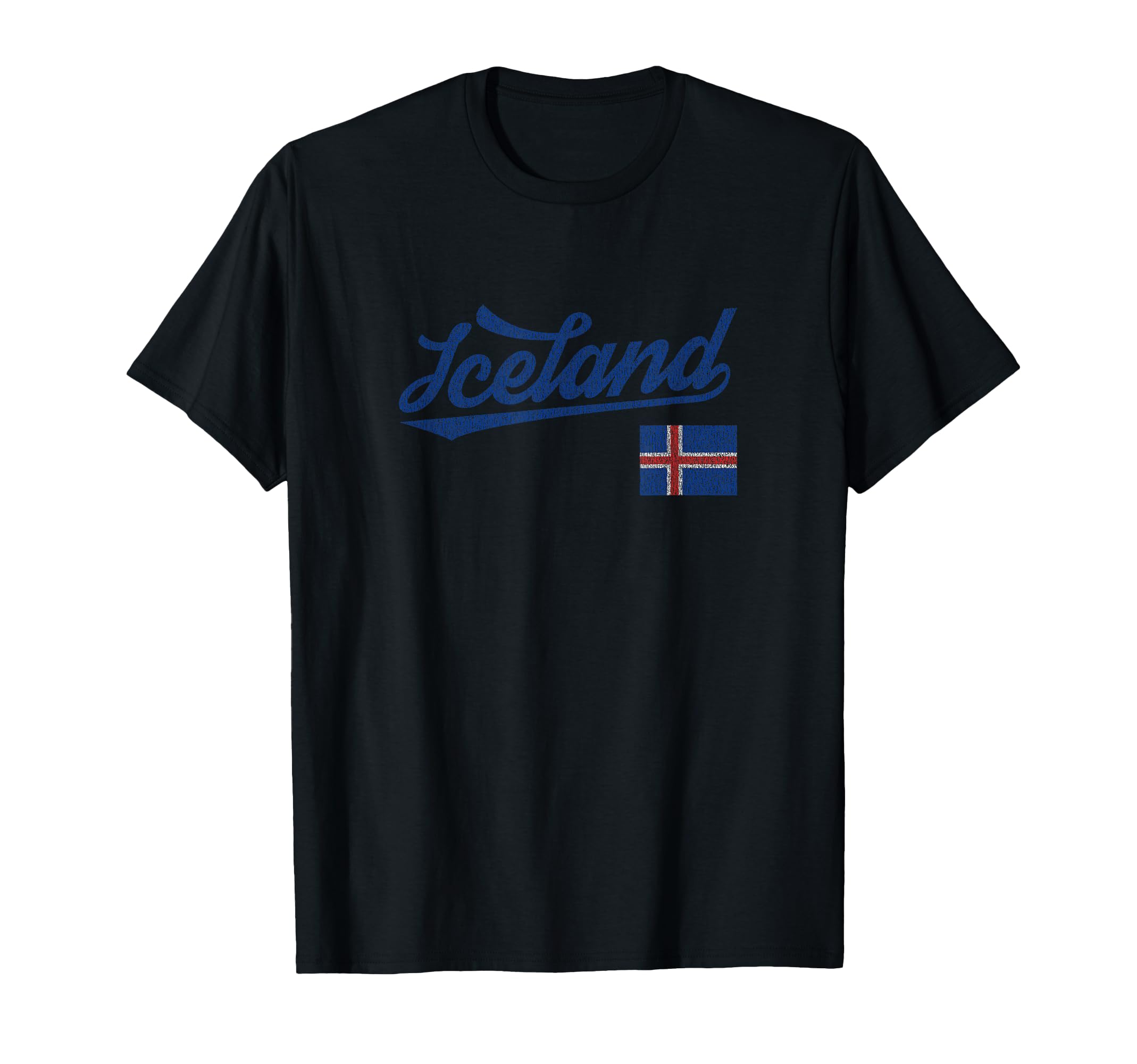 Iceland Flag Distressed Effect T-Shirt - Custom Art Print Unisex - T-Shirt, Sweatshirt, Hoodie