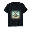 Windmill Beachfront Ocean 1970S T-Shirt - Trendy Graphic Unisex - T-Shirt, Sweatshirt, Hoodie