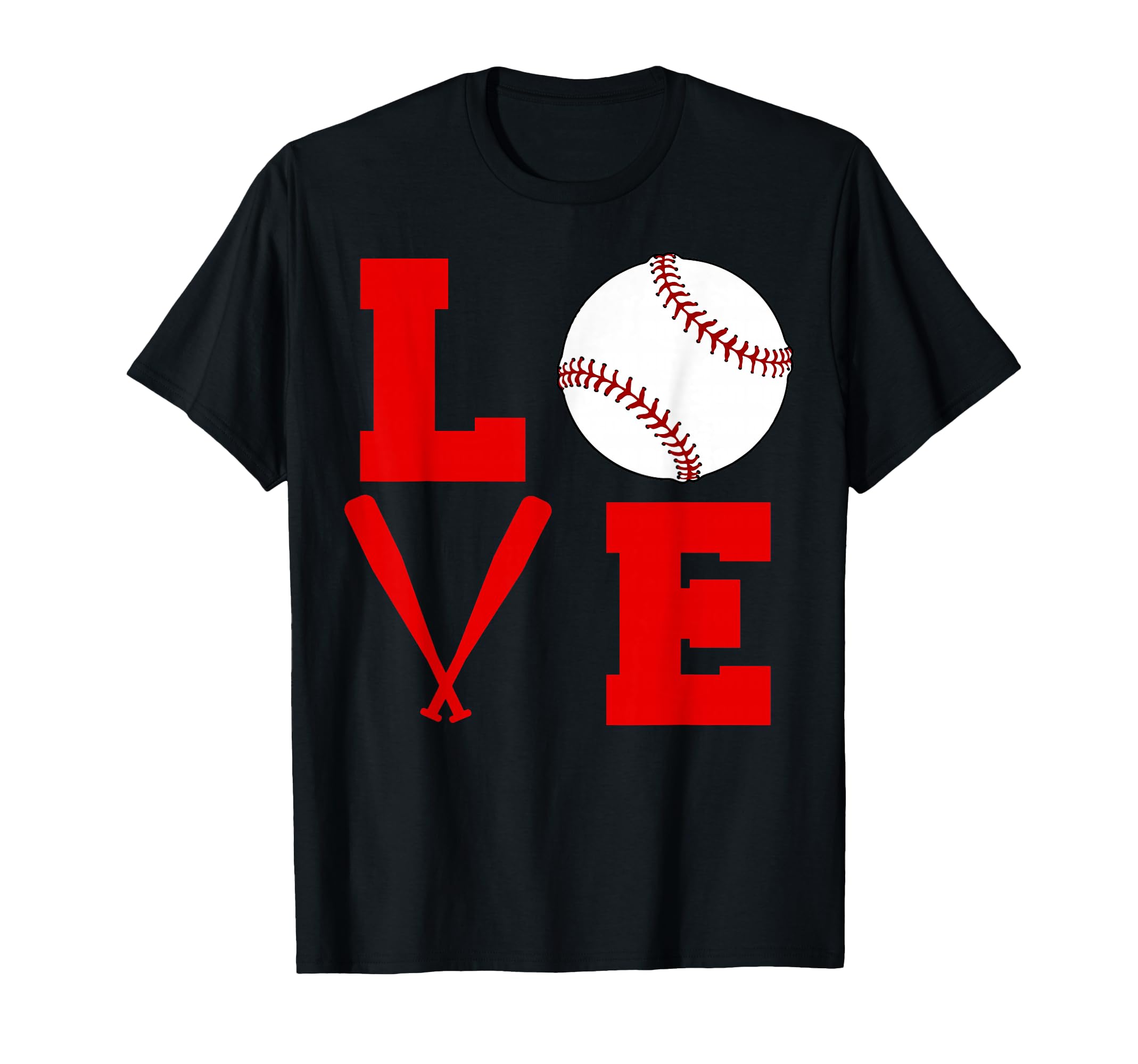 I Love Baseball T-Shirt - Graphic Print Unisex - T-Shirt, Sweatshirt, Hoodie