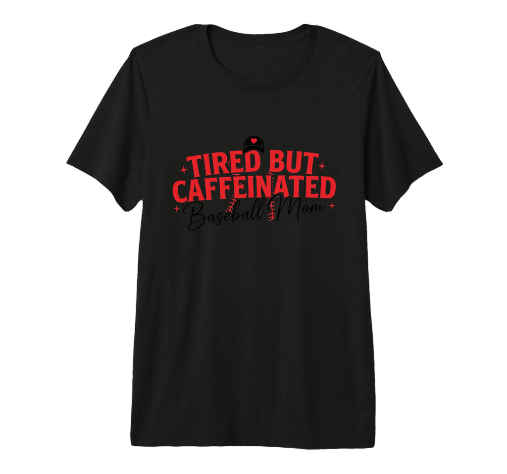 Trendy Tired Baseball Mom Funny Mom T-Shirt - Minimalist Print for Adults - T-Shirt, Sweatshirt, Hoodie