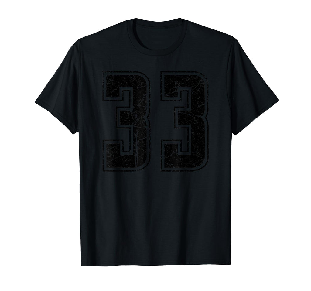Number 33 Distressed Grunge Jersey T-Shirt - Streetwear Style for Adults - T-Shirt, Sweatshirt, Hoodie