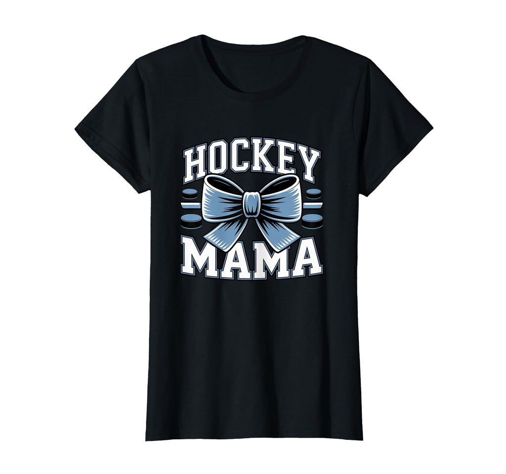 Hockey Mama Coquette Bow Game Day T-Shirt - Custom Art Print for Adults - T-Shirt, Sweatshirt, Hoodie