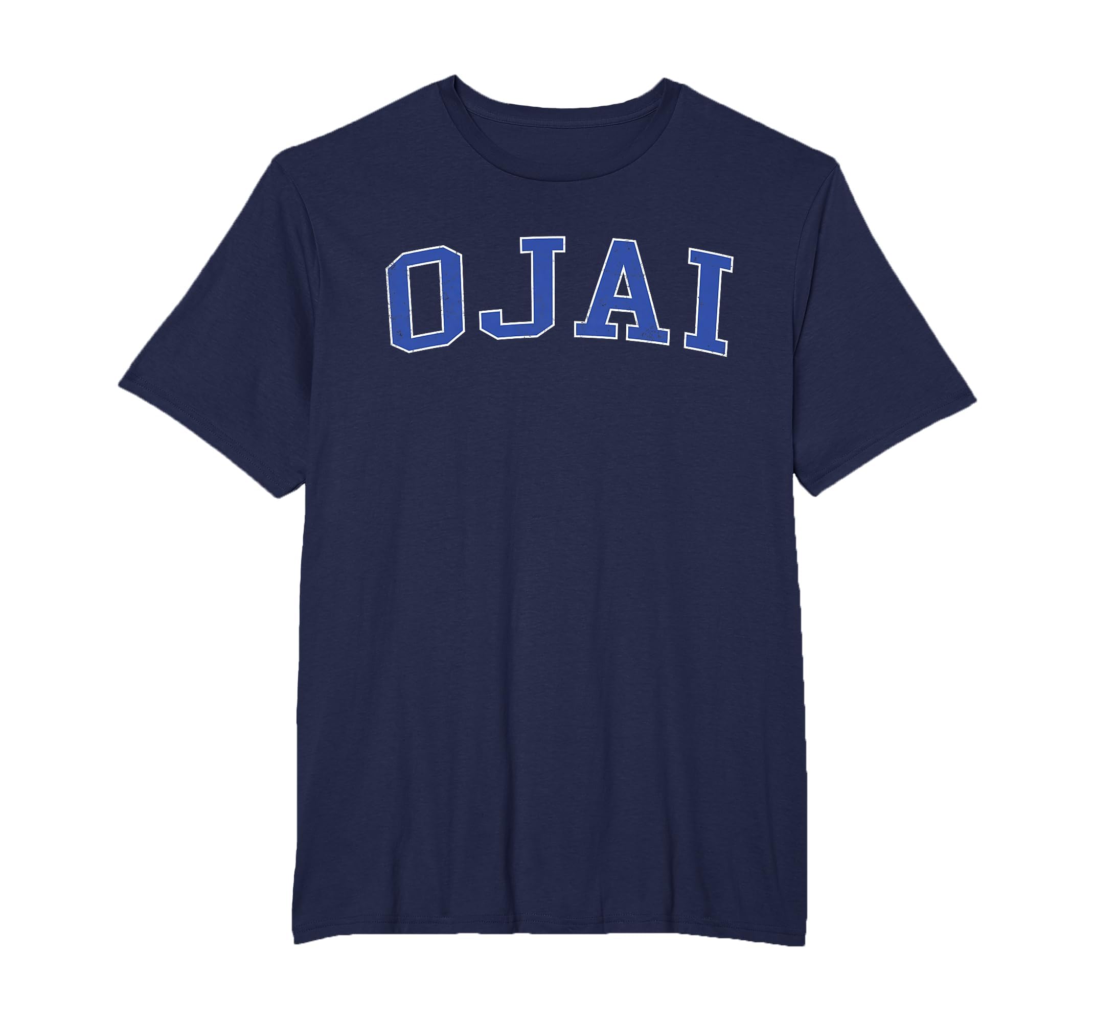 Ojai Ca Distressed Blue Varsity T-Shirt - Trendy Graphic Men Women - T-Shirt, Sweatshirt, Hoodie