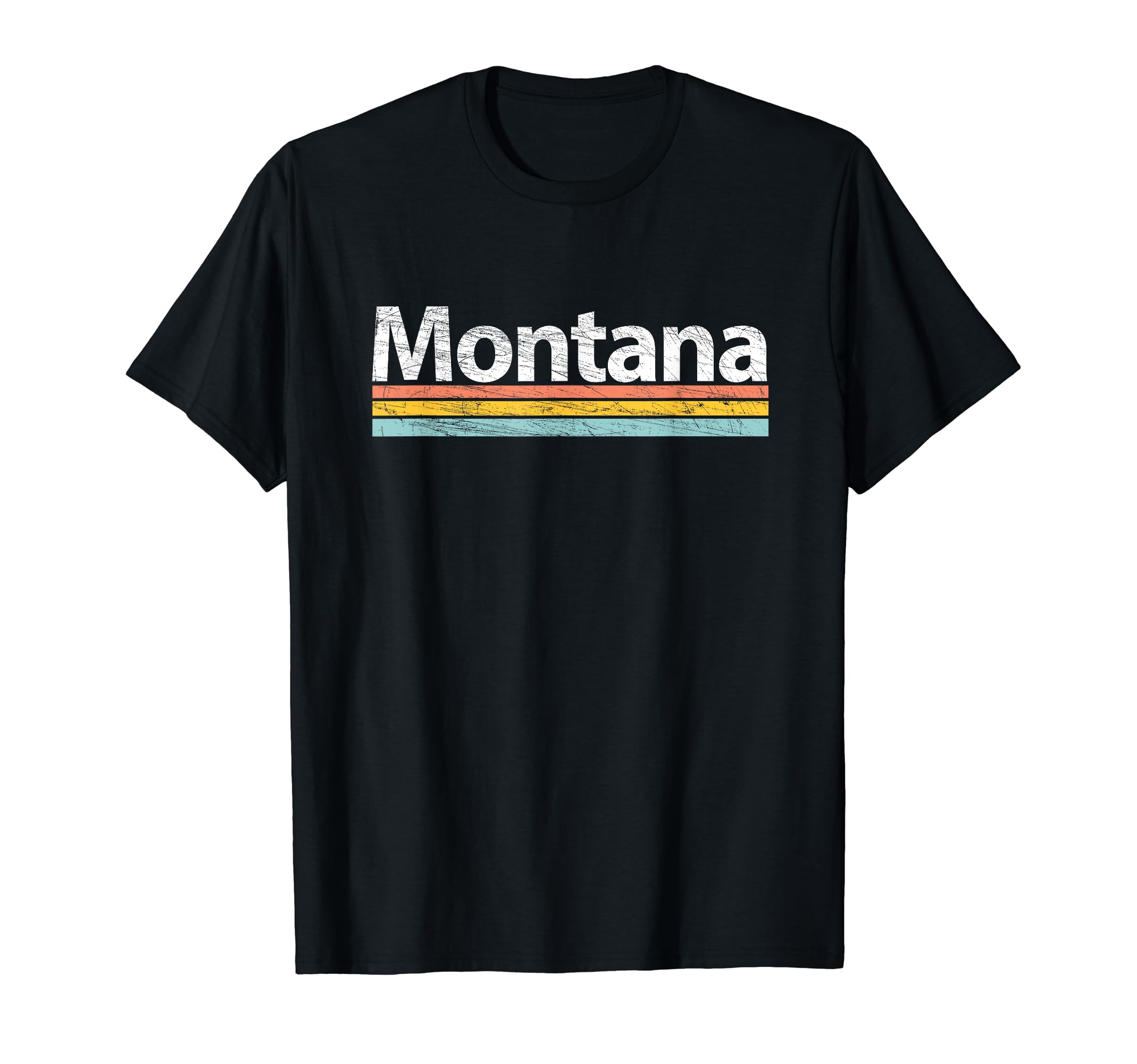 Montana Mt Worn Stripes T-Shirt - Minimalist Print for Adults - T-Shirt, Sweatshirt, Hoodie