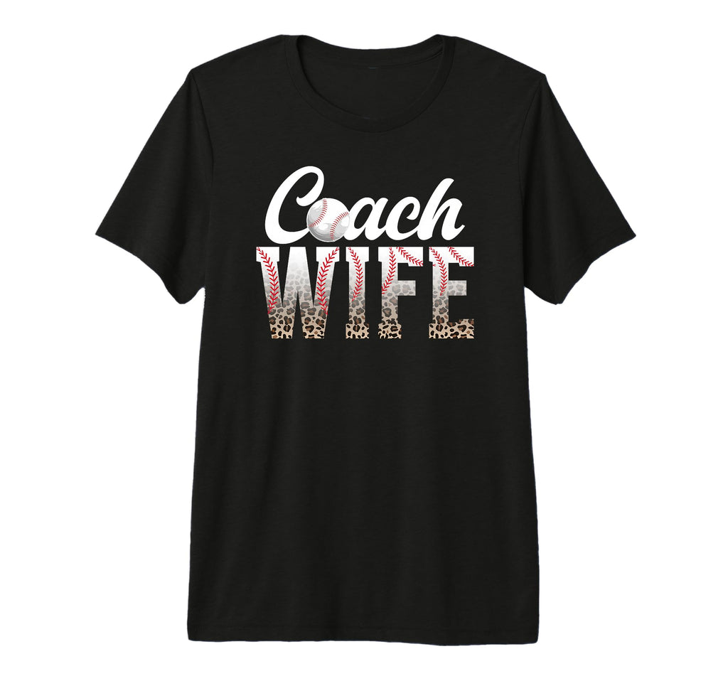 Baseball Coach Wife Leopard Wife T-Shirt - Aesthetic Graphic Men Women - T-Shirt, Sweatshirt, Hoodie