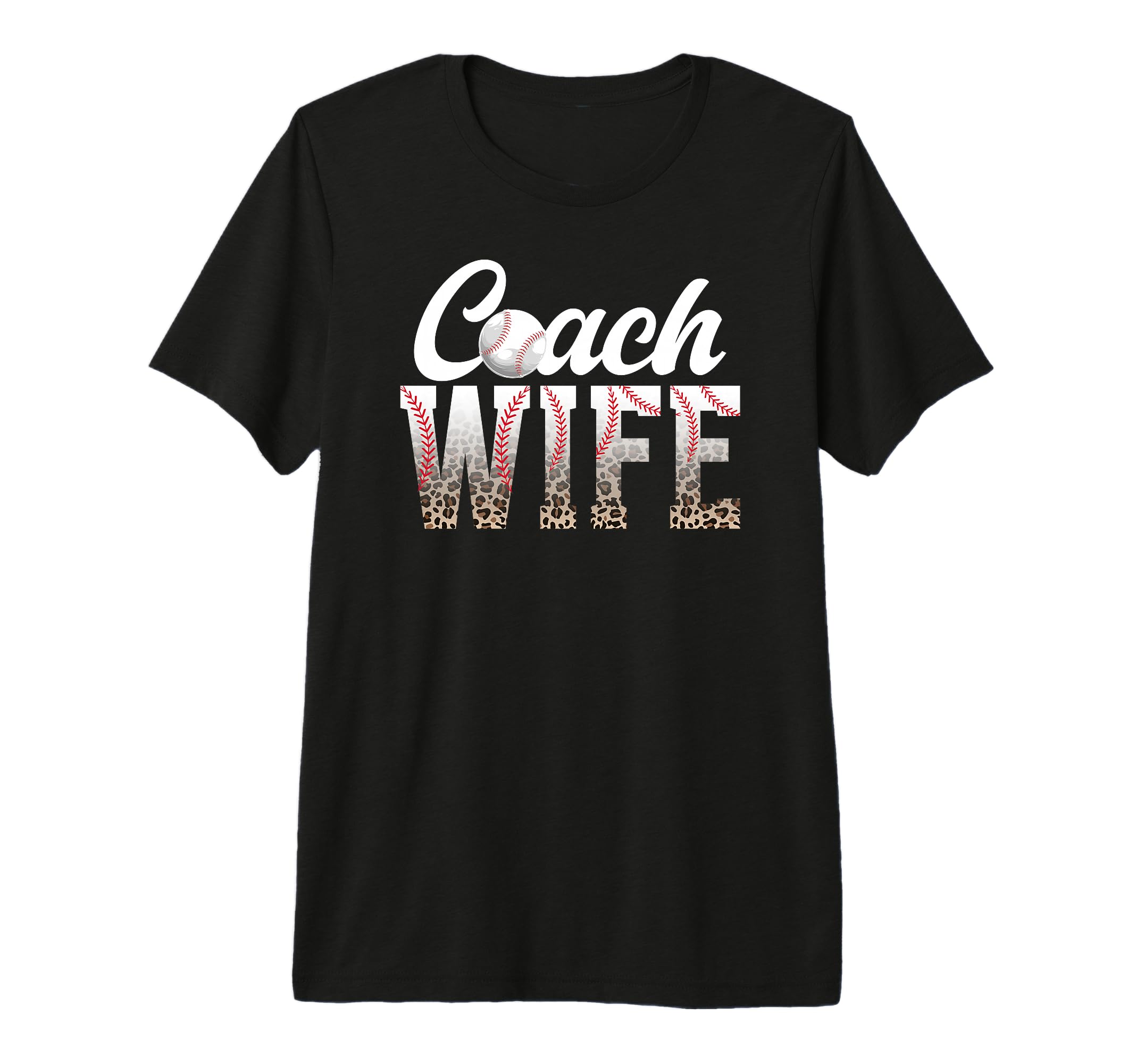 Baseball Coach Wife Leopard Wife T-Shirt - Aesthetic Graphic Men Women - T-Shirt, Sweatshirt, Hoodie