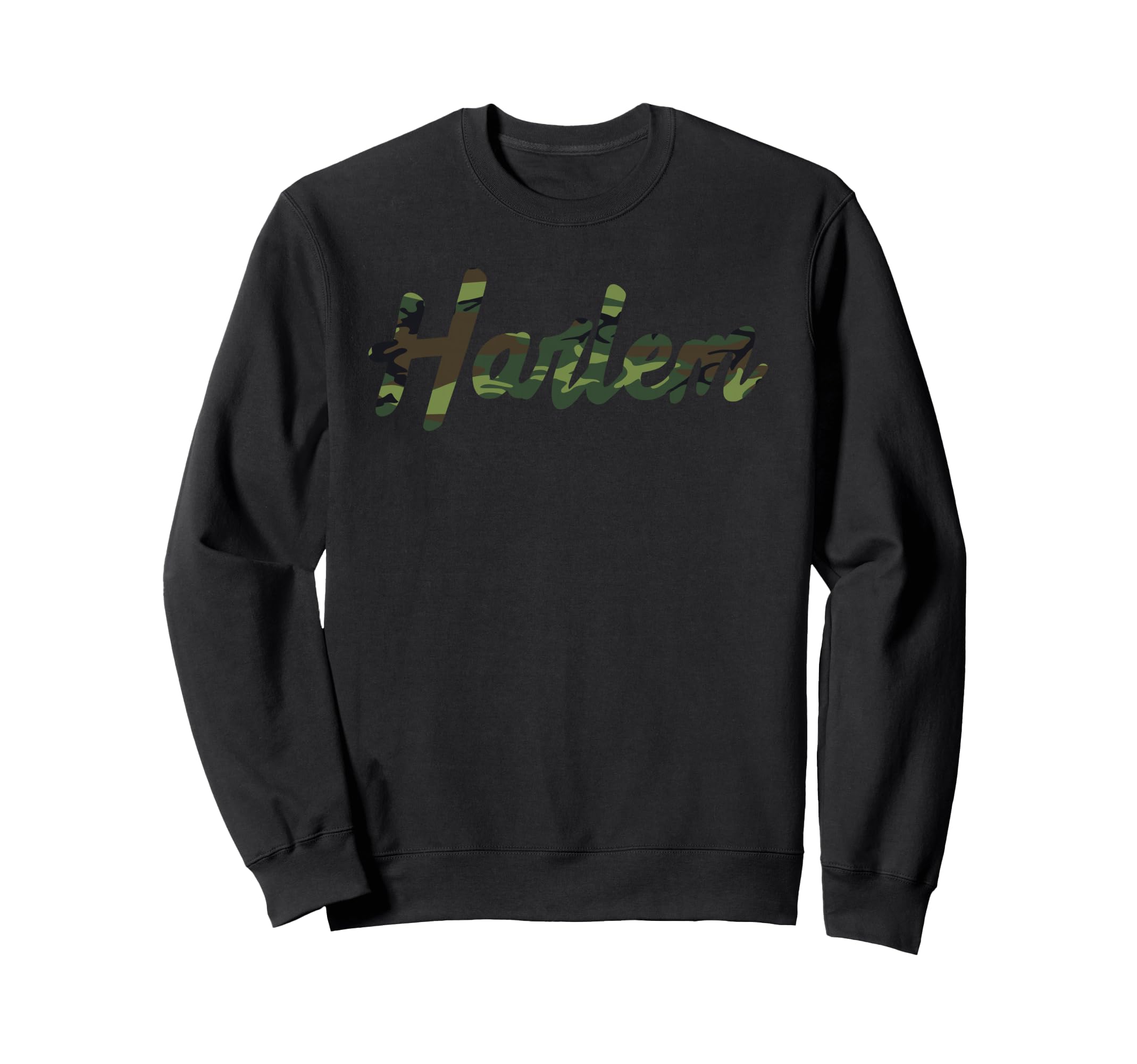 Harlem Nyc Green Camouflage Sweatshirt - Aesthetic Graphic for Adults - T-Shirt, Sweatshirt, Hoodie