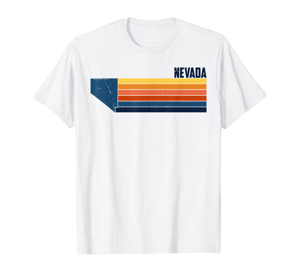 Nevada Us State Map Stripes T-Shirt - Aesthetic Graphic for Adults - T-Shirt, Sweatshirt, Hoodie