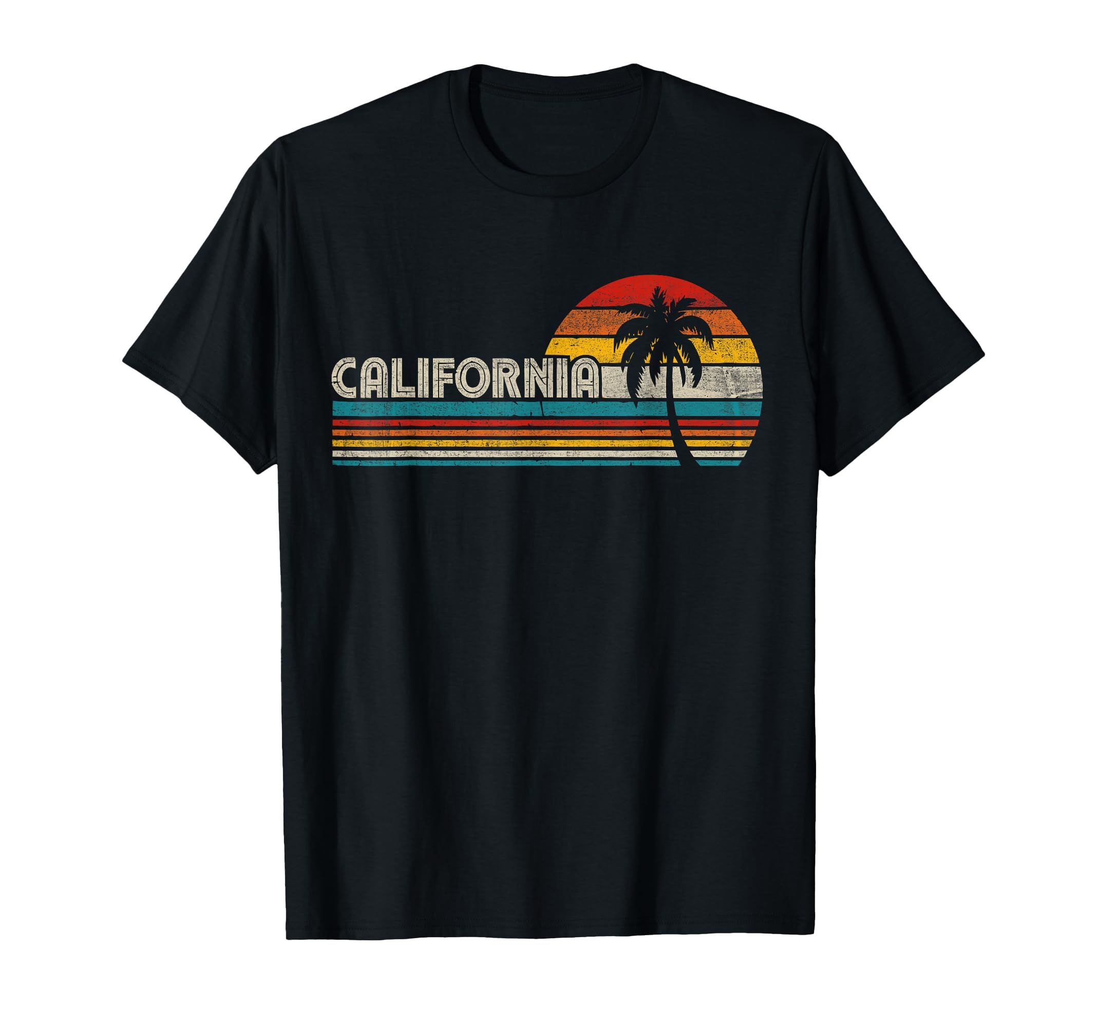 California Sunset Palm Trees Summer T-Shirt - Fun Novelty Design Men Women - T-Shirt, Sweatshirt, Hoodie