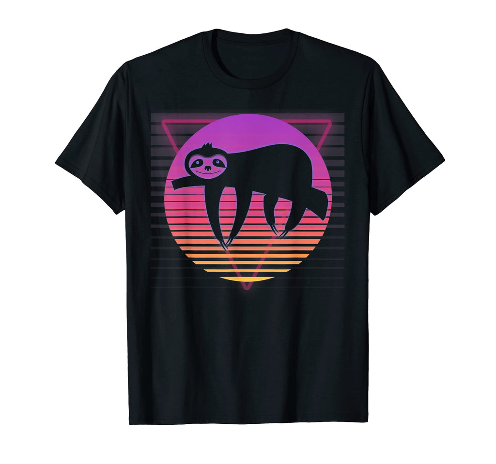 Sloth Vaporwave 80S 90S Sunset Funny T-Shirt - Graphic Print Unisex - T-Shirt, Sweatshirt, Hoodie