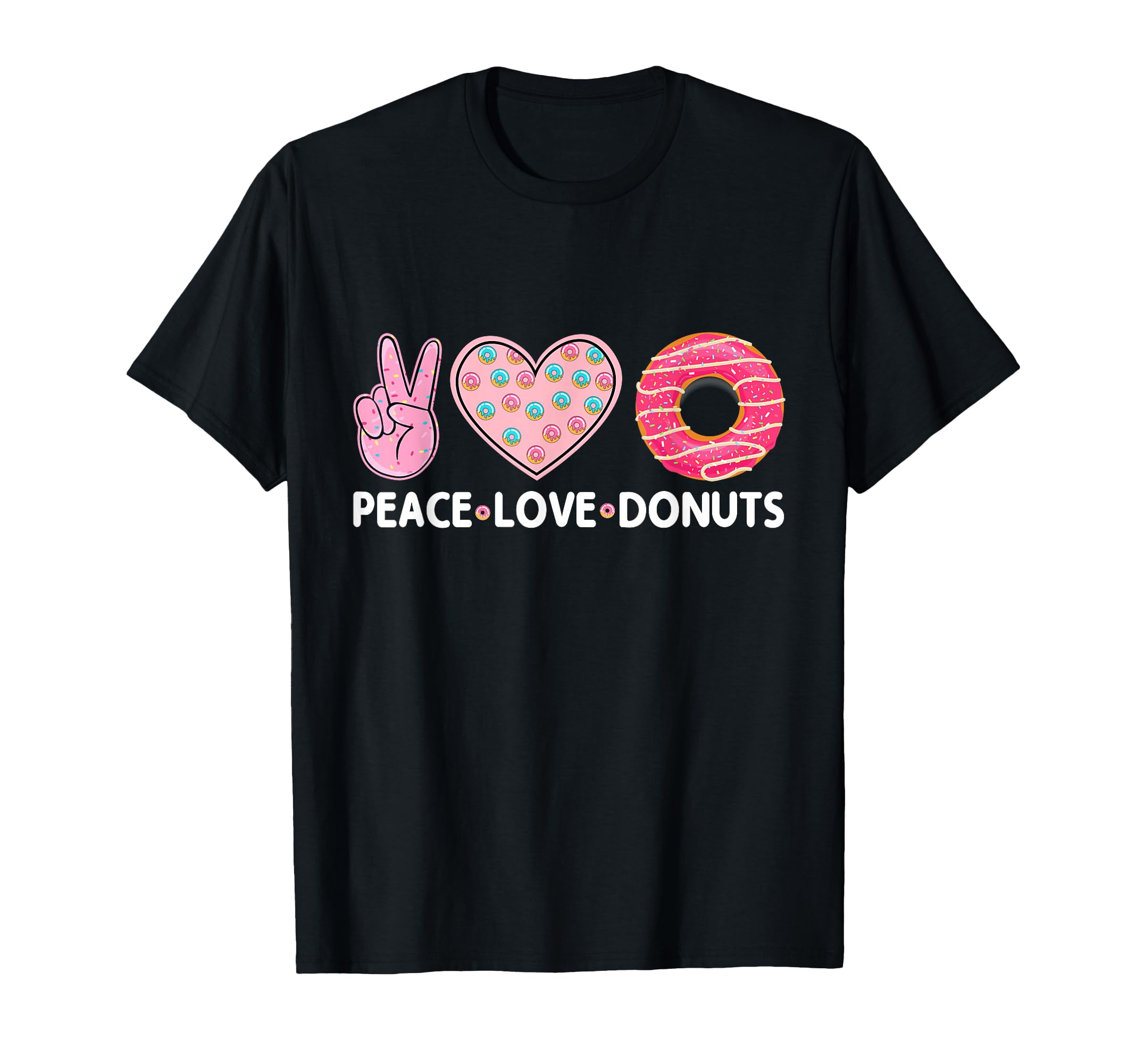 Funny Doughnut Donut Lover Peace Love T-Shirt - Unique Graphic for Adults - T-Shirt, Sweatshirt, Hoodie