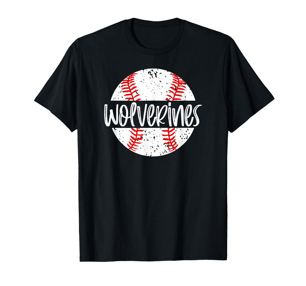 Wolverines Baseball Team Mascot School T-Shirt - Trendy Graphic Unisex - T-Shirt, Sweatshirt, Hoodie