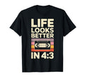 Life Looks Better 4 3 Vhs Tapes Video T-Shirt - Minimalist Print Unisex - T-Shirt, Sweatshirt, Hoodie