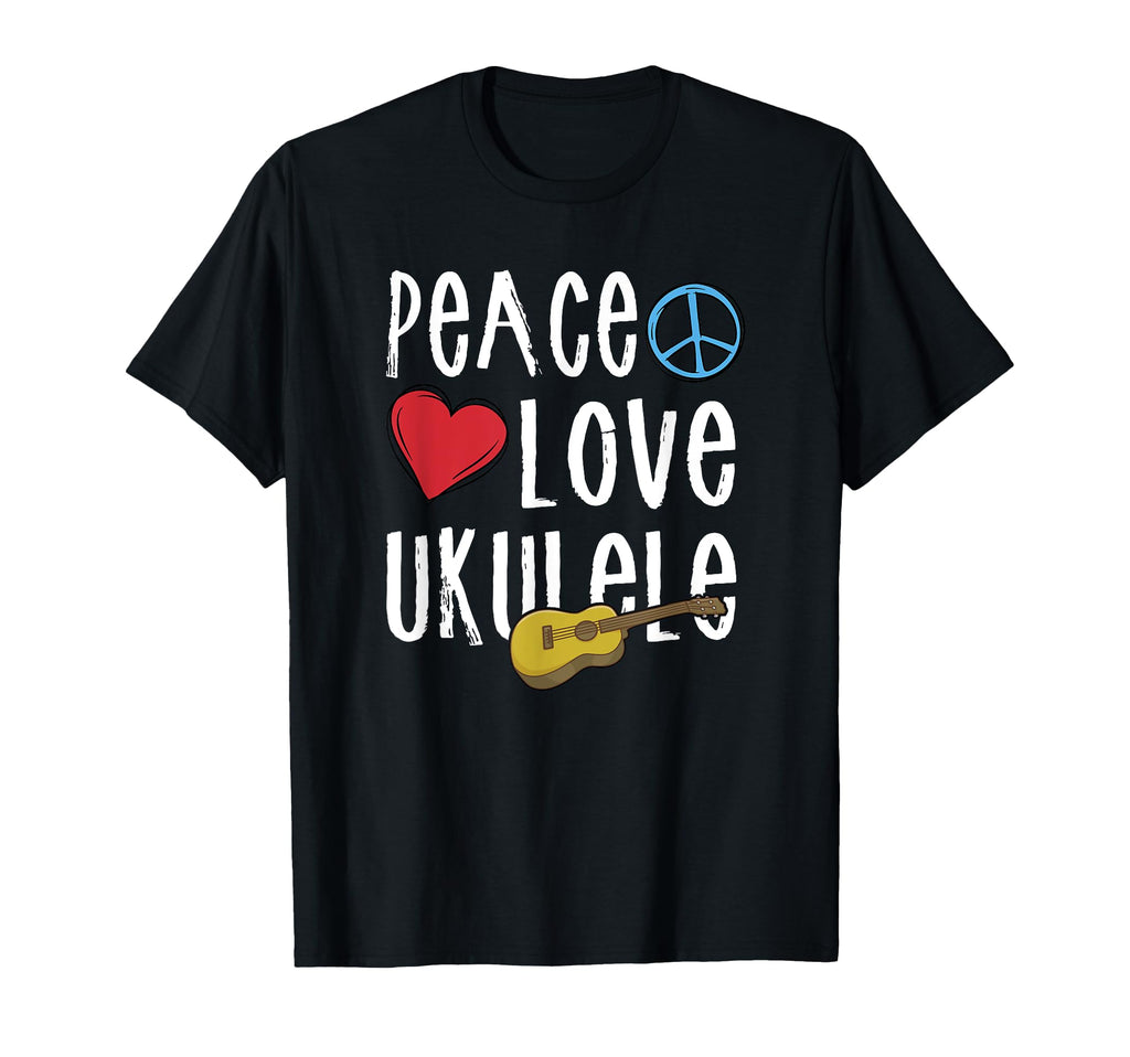 Peace Love Ukulele T-Shirt - Aesthetic Graphic Men Women - T-Shirt, Sweatshirt, Hoodie