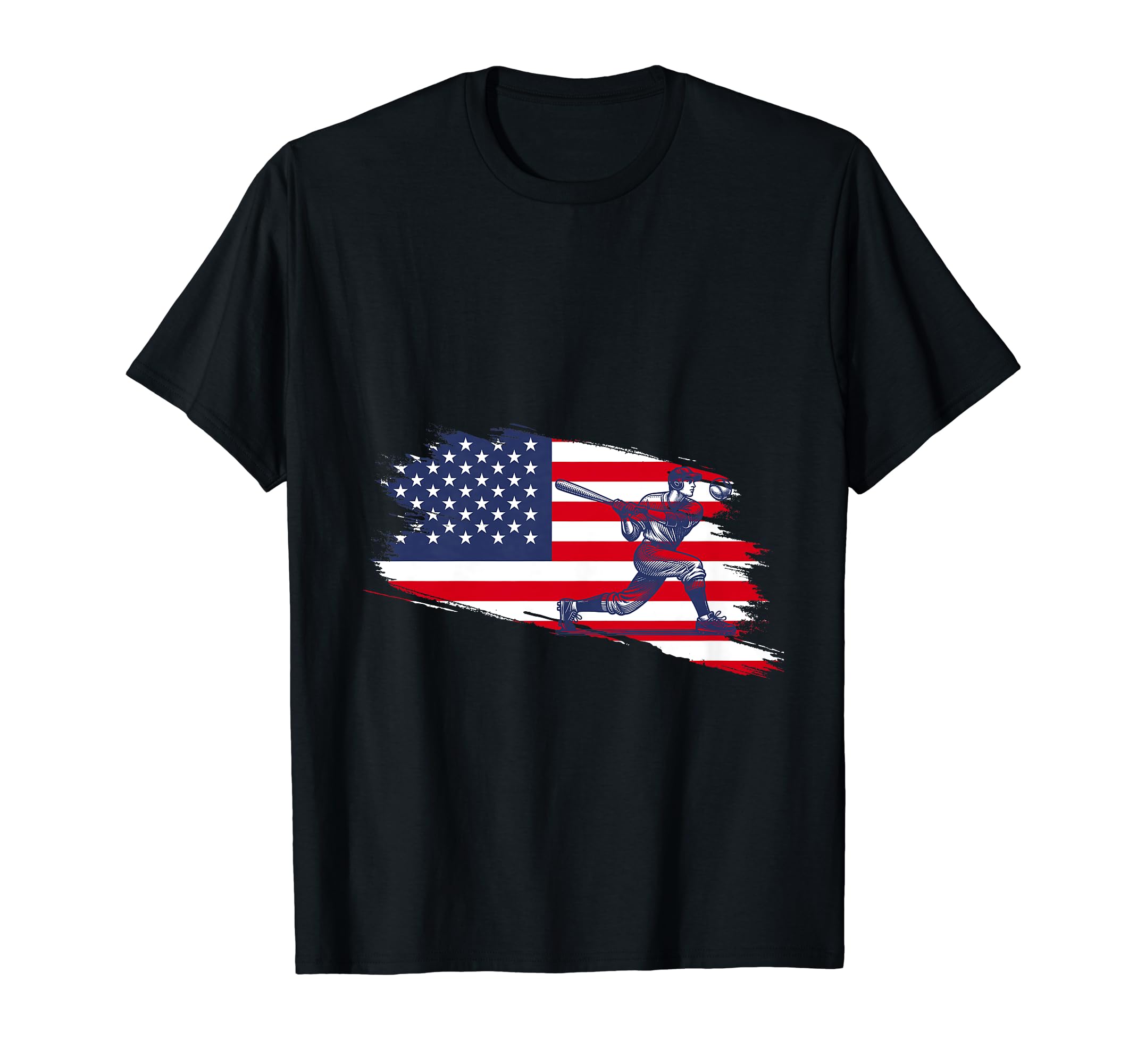 Baseball American Flag Gifts Dad T-Shirt - Casual Everyday Wear Men Women - T-Shirt, Sweatshirt, Hoodie