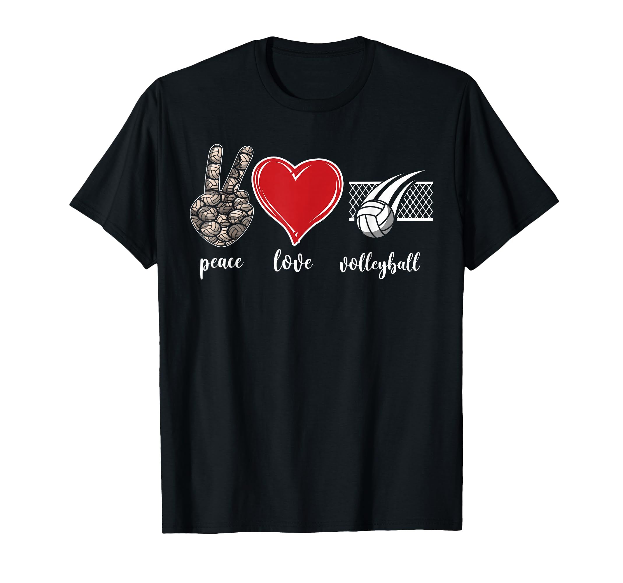Volleyball Player Team Peace Love T-Shirt - Novelty Apparel Unisex - T-Shirt, Sweatshirt, Hoodie