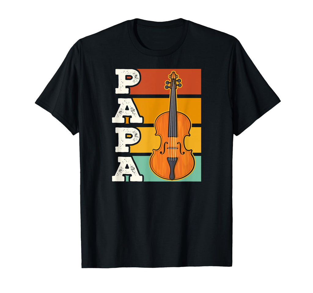 70S Violinist Papa Fathers Day T-Shirt - Aesthetic Graphic Men Women - T-Shirt, Sweatshirt, Hoodie
