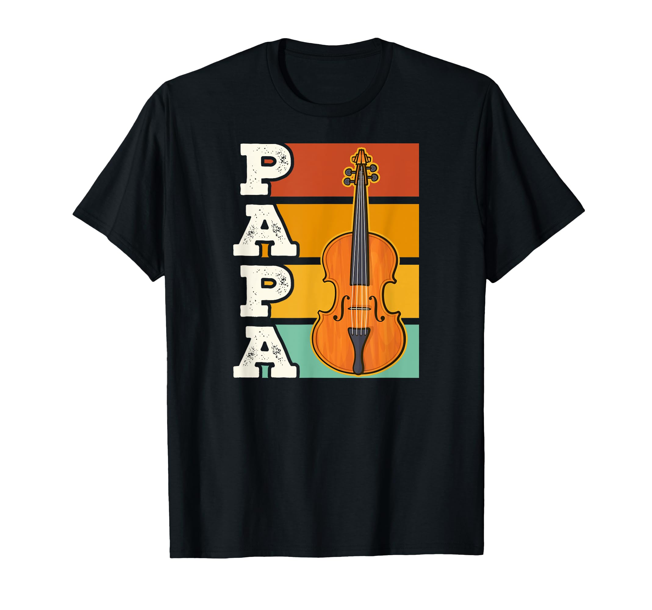 70S Violinist Papa Fathers Day T-Shirt - Aesthetic Graphic Men Women - T-Shirt, Sweatshirt, Hoodie