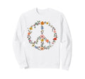 Floral Peace Sign Boho Teens Sweatshirt - Casual Everyday Wear for Adults - T-Shirt, Sweatshirt, Hoodie