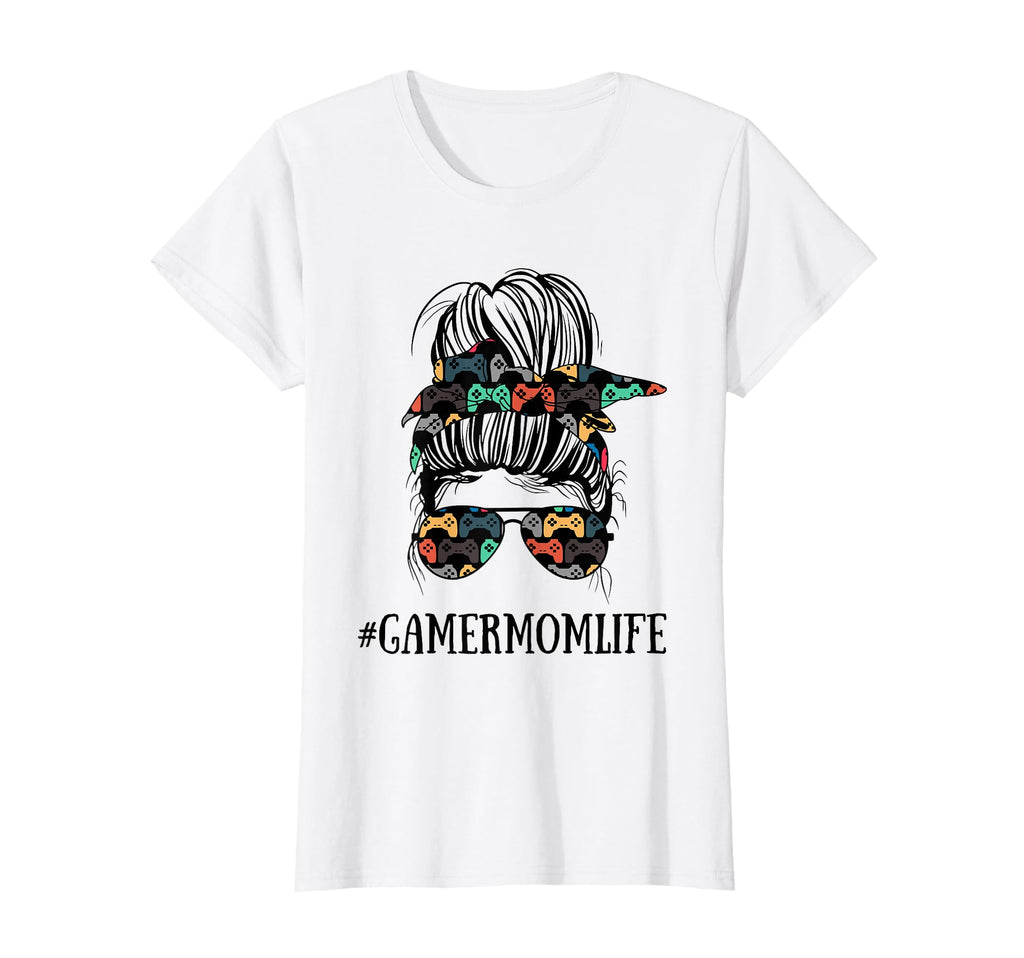Messy Bun Life Gamer Mom Mothers T-Shirt - Aesthetic Graphic for Adults - T-Shirt, Sweatshirt, Hoodie