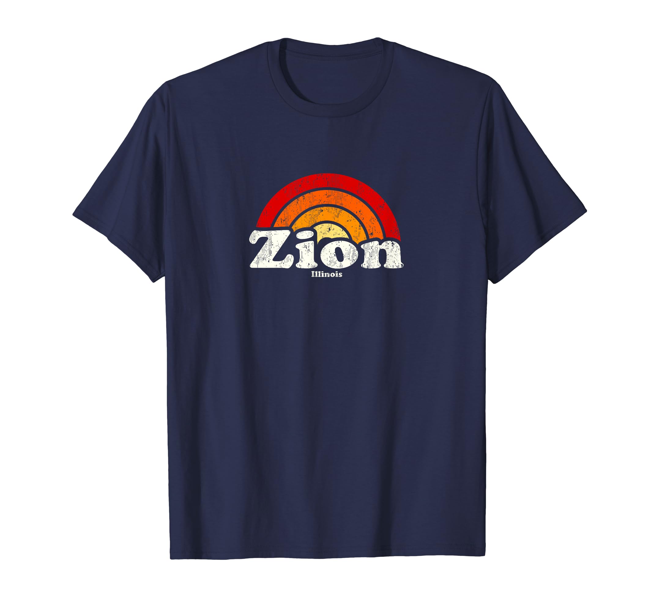 Zion Illinois Il 70S Rainbow T-Shirt - Aesthetic Graphic for Adults - T-Shirt, Sweatshirt, Hoodie