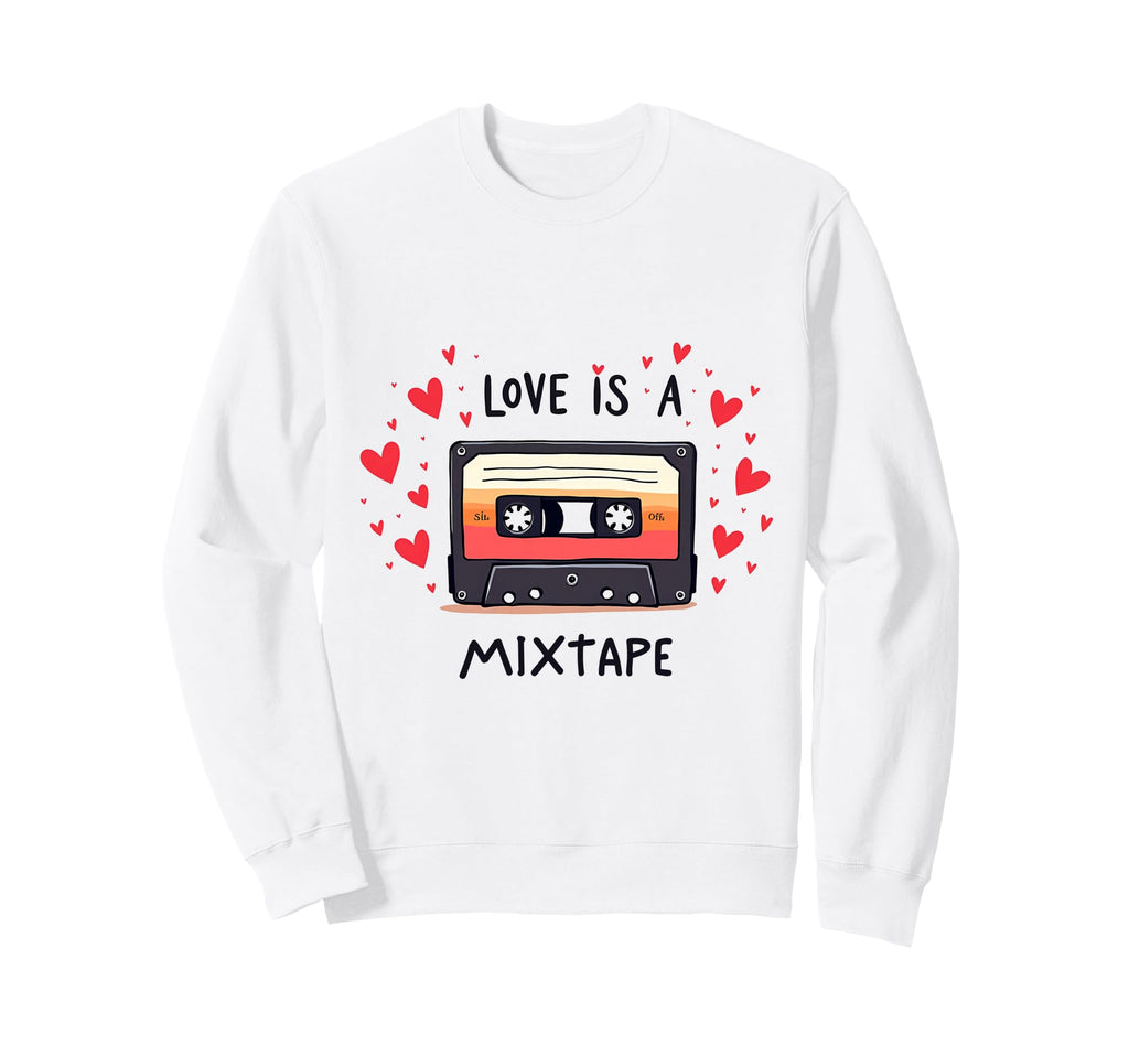 Mixtape Cassette Tape Heart Art Sweatshirt - Casual Everyday Wear Unisex - T-Shirt, Sweatshirt, Hoodie