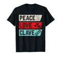 Peace Love Clave Musical Instrument T-Shirt - Novelty Apparel for Adults - T-Shirt, Sweatshirt, Hoodie