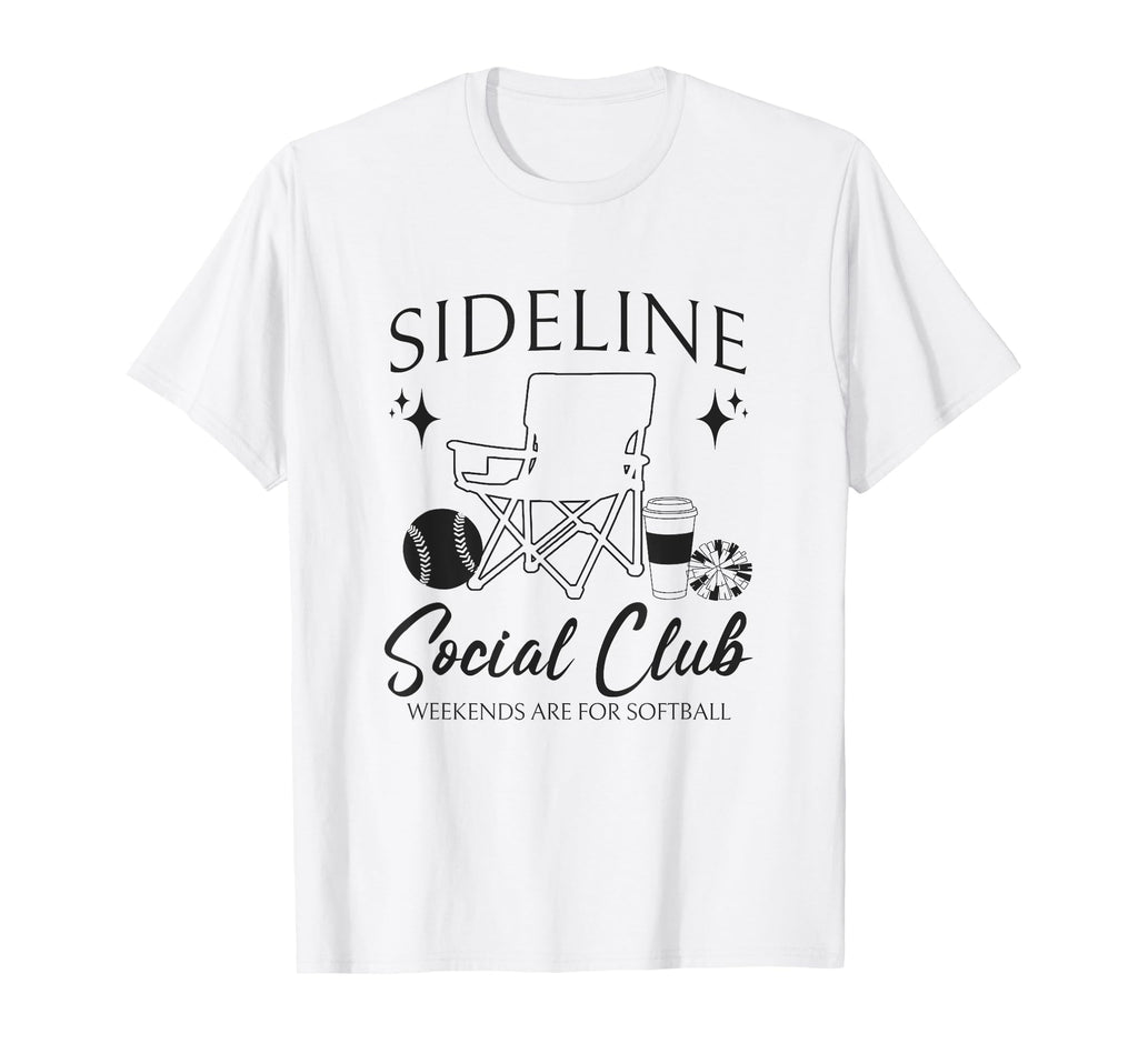 Sideline Social Club Softball Mom Game T-Shirt - Trendy Graphic for Adults - T-Shirt, Sweatshirt, Hoodie