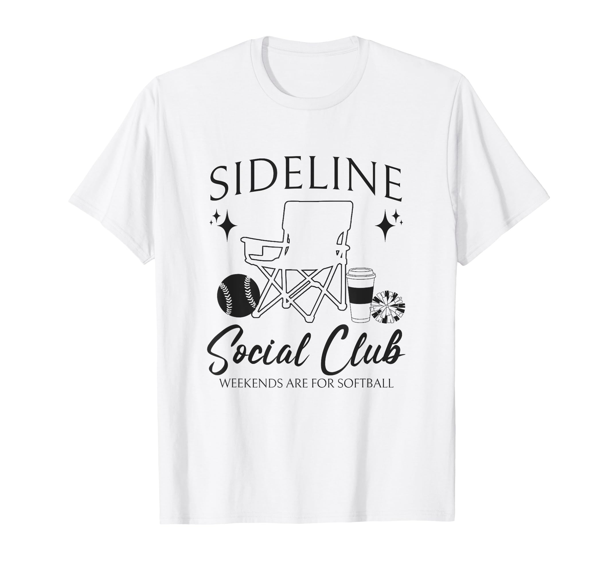Sideline Social Club Softball Mom Game T-Shirt - Trendy Graphic for Adults - T-Shirt, Sweatshirt, Hoodie