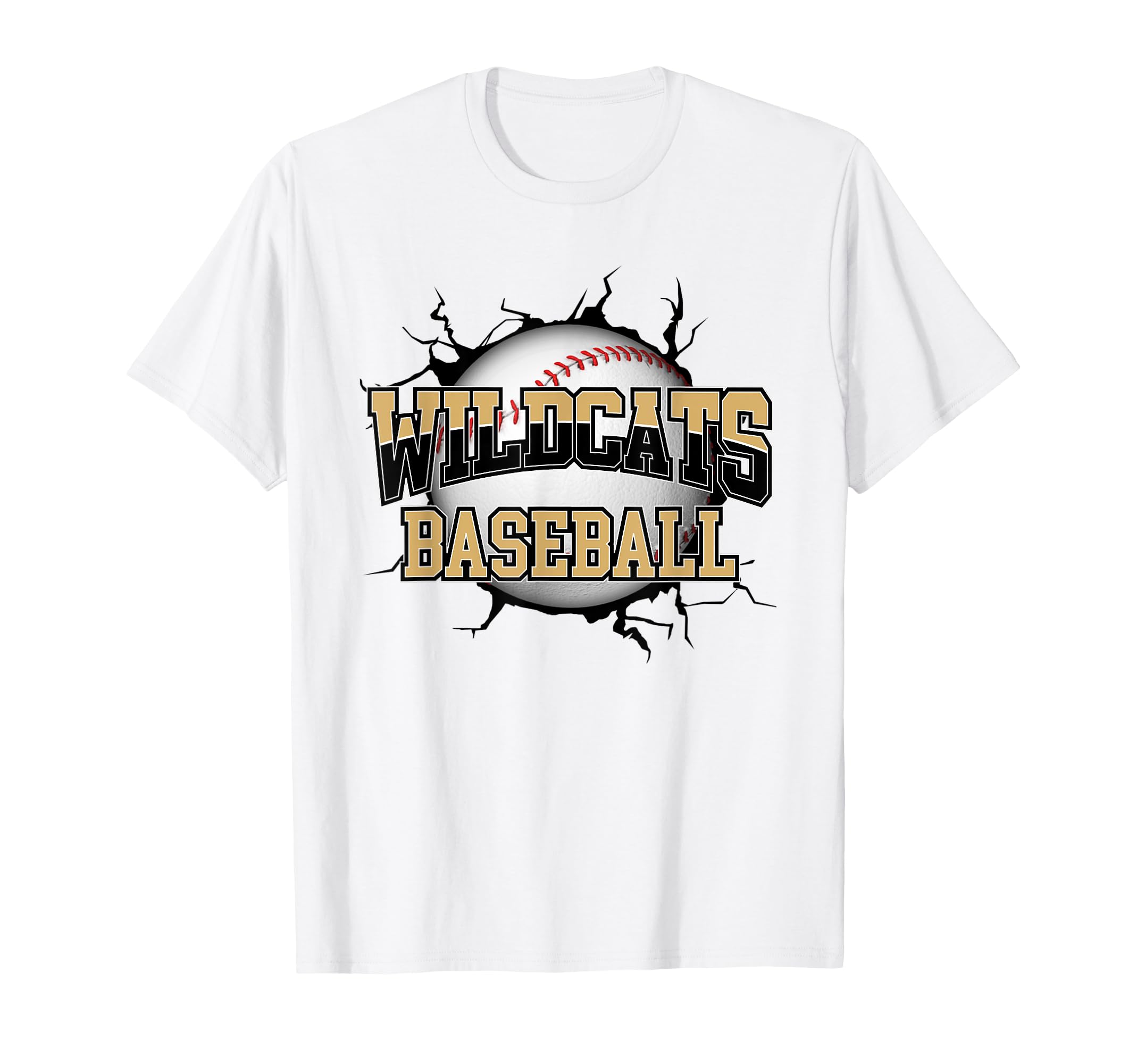 Wildcats Baseball Mom Gold Wildcat T-Shirt - Unique Graphic Men Women - T-Shirt, Sweatshirt, Hoodie