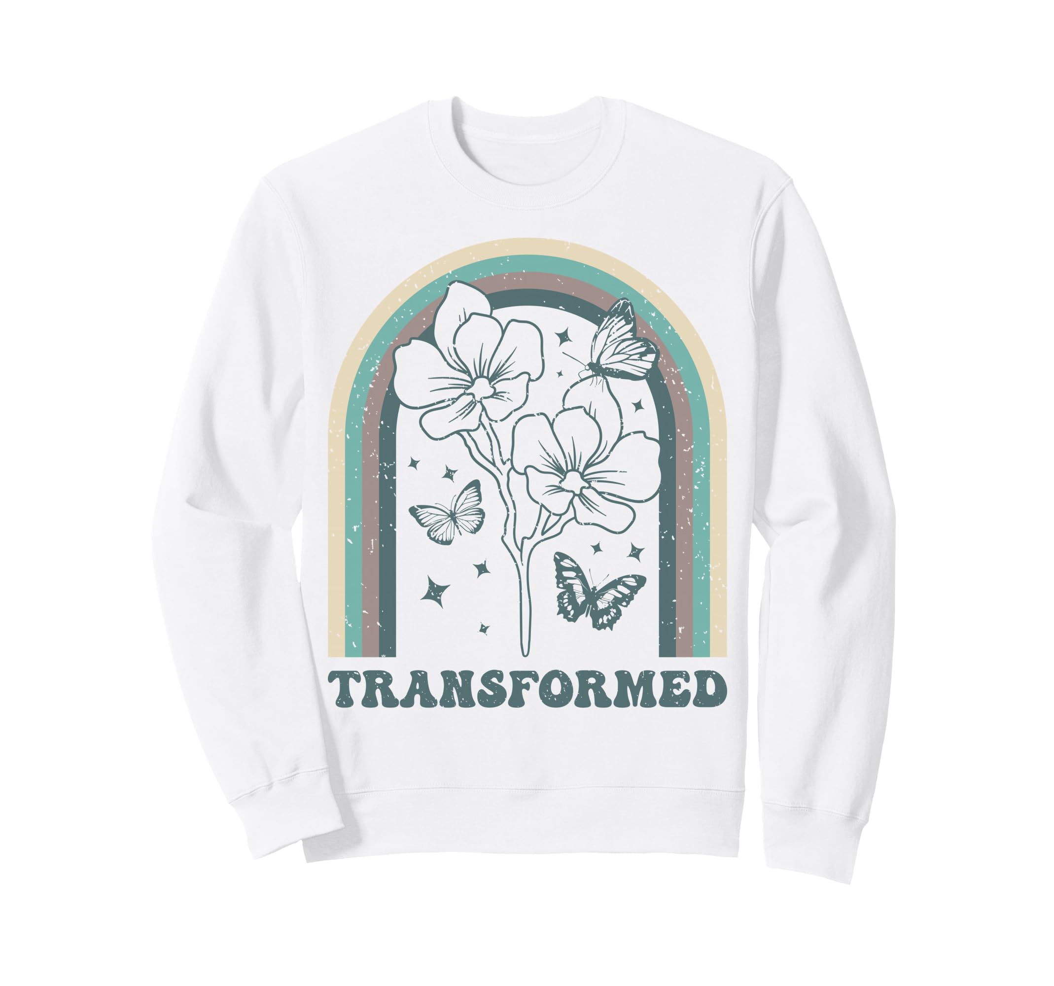 Transformed Butterfly Floral Sweatshirt - Novelty Apparel for Adults - T-Shirt, Sweatshirt, Hoodie