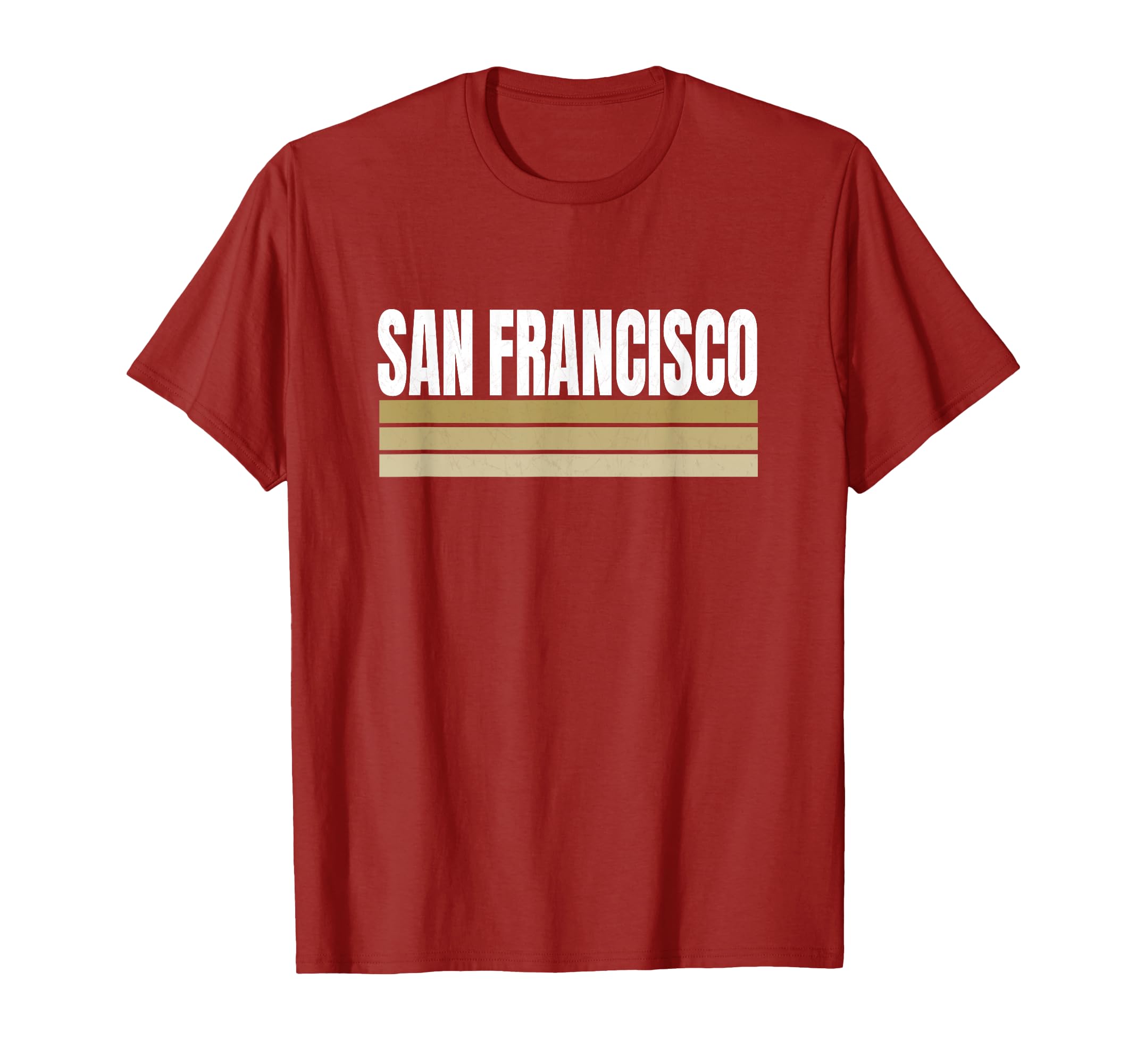 Sf Striped San Francisco Red Maroon San T-Shirt - Graphic Print Men Women - T-Shirt, Sweatshirt, Hoodie