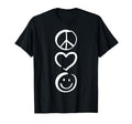 Peace Love And Happiness Peace Sign T-Shirt - Unique Graphic Men Women - T-Shirt, Sweatshirt, Hoodie