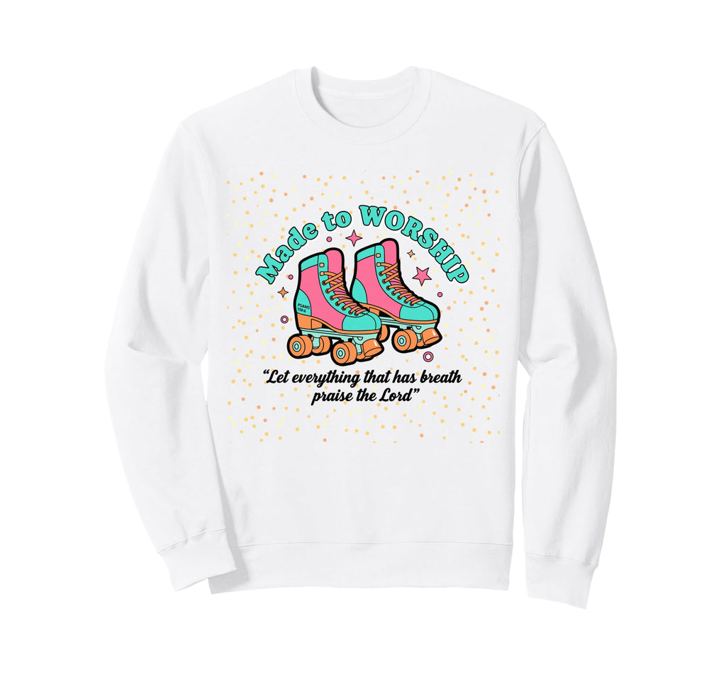Created To Worship Colorful Faith Sweatshirt - Minimalist Print Men Women - T-Shirt, Sweatshirt, Hoodie