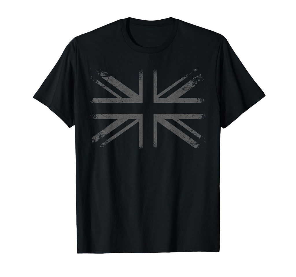 Black Union Jack British Flag Great T-Shirt - Minimalist Print Unisex - T-Shirt, Sweatshirt, Hoodie