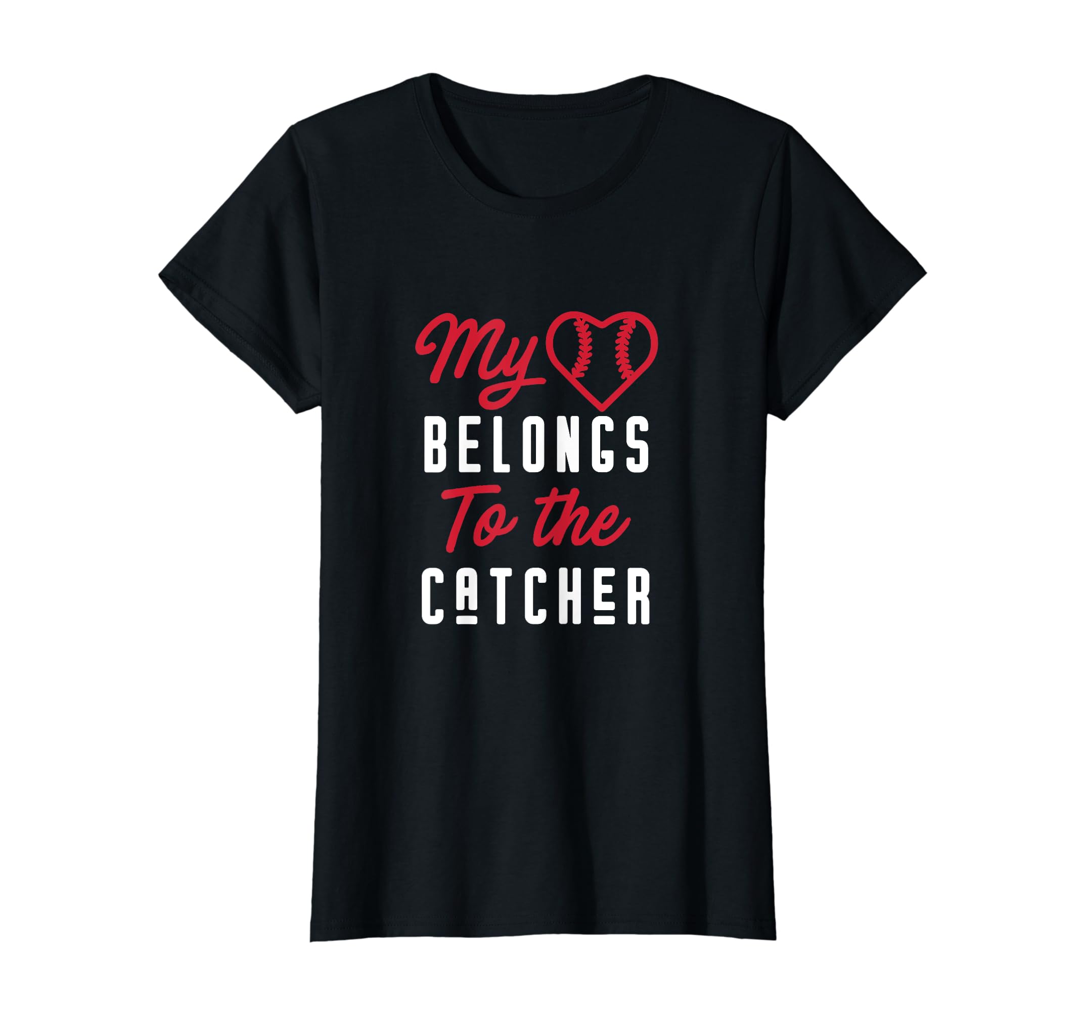 Baseball Girlfriend Heart Belongs To T-Shirt - Minimalist Print Men Women - T-Shirt, Sweatshirt, Hoodie