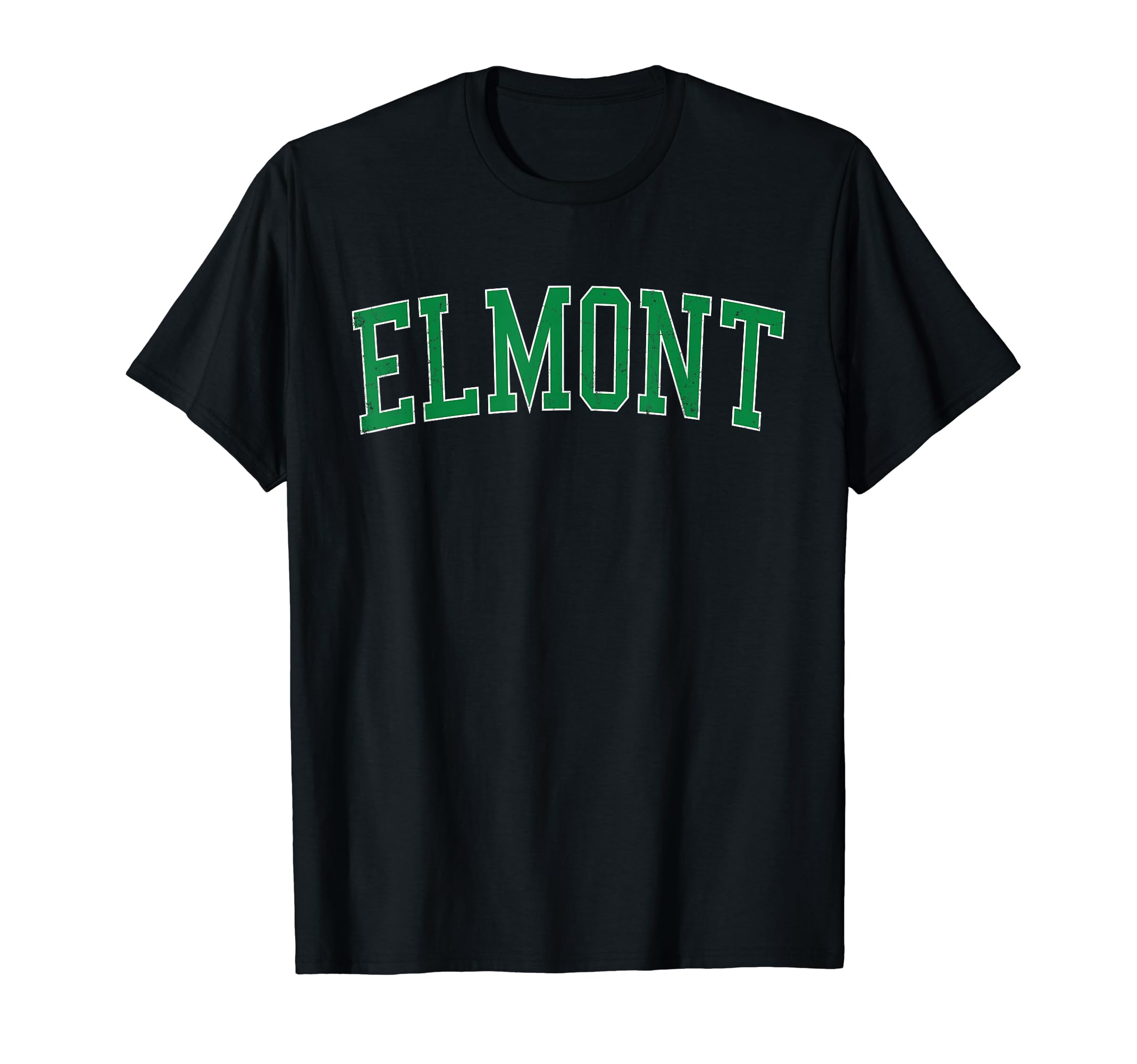 Elmont Ny Distressed Green Varsity T-Shirt - Graphic Print Unisex - T-Shirt, Sweatshirt, Hoodie