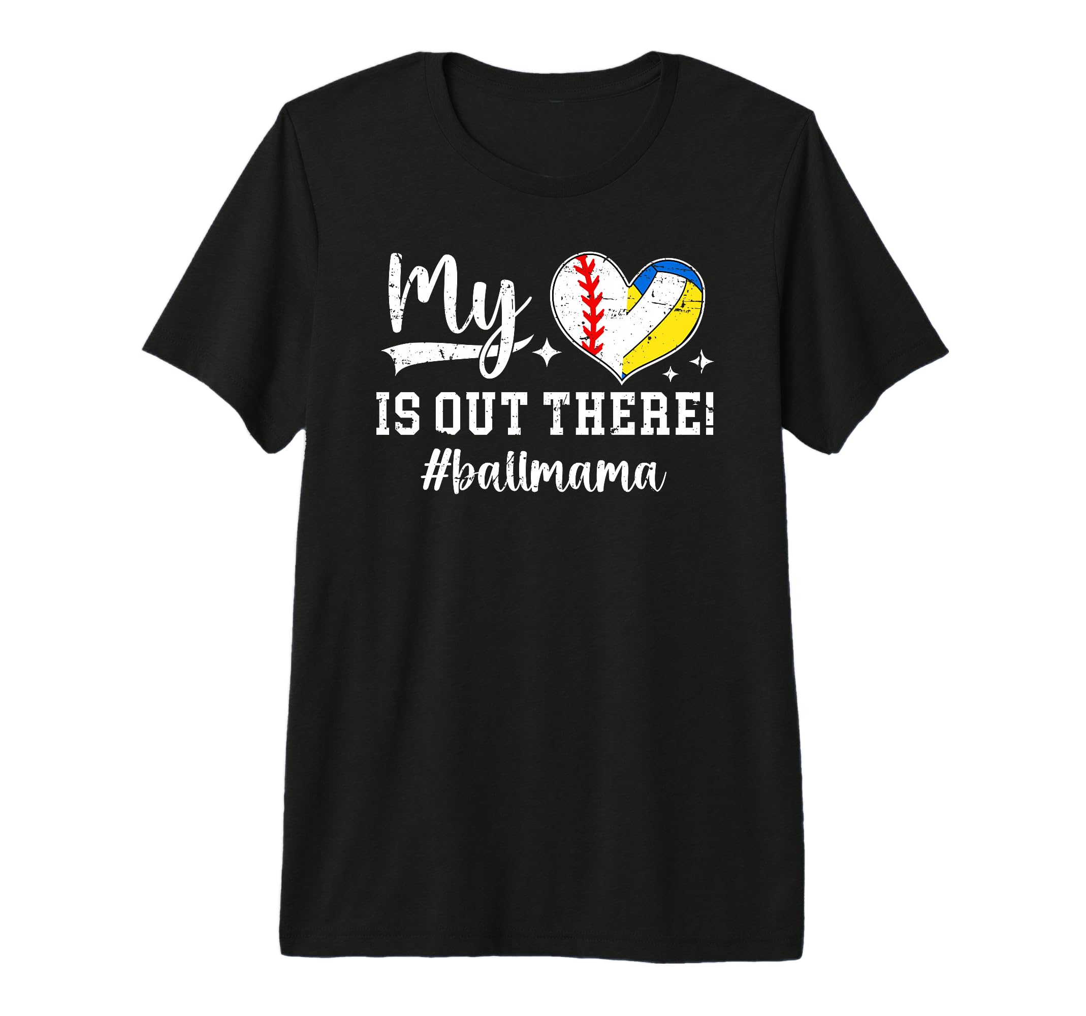 My Heart Is Out There Ball Mama T-Shirt - Minimalist Print for Adults - T-Shirt, Sweatshirt, Hoodie