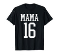 Number 16 Mama Biggest Fan Spirit Wear T-Shirt - Minimalist Print Unisex - T-Shirt, Sweatshirt, Hoodie