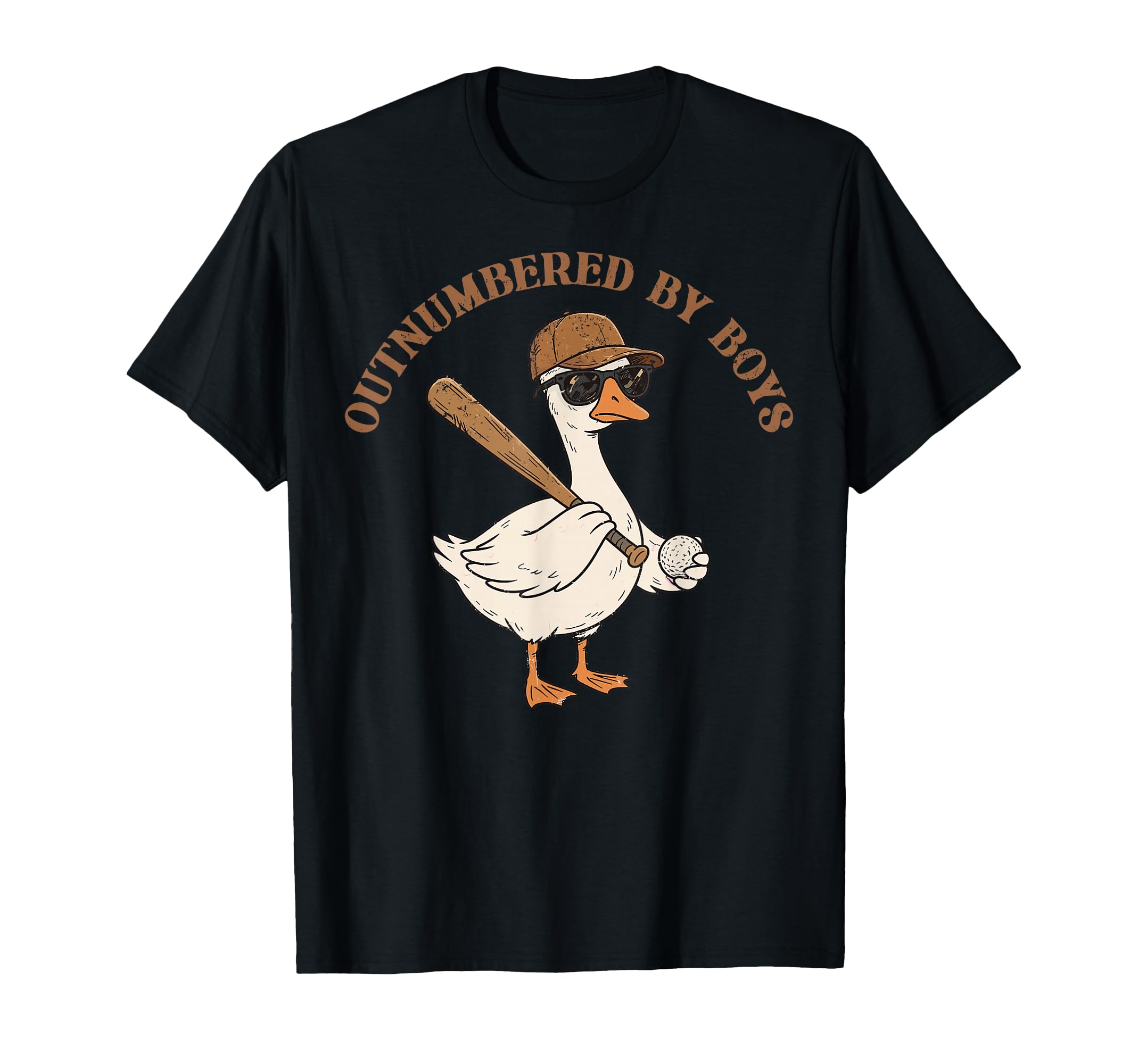 Outnumbered Funny Goose Baseball Mom T-Shirt - Novelty Apparel Unisex - T-Shirt, Sweatshirt, Hoodie