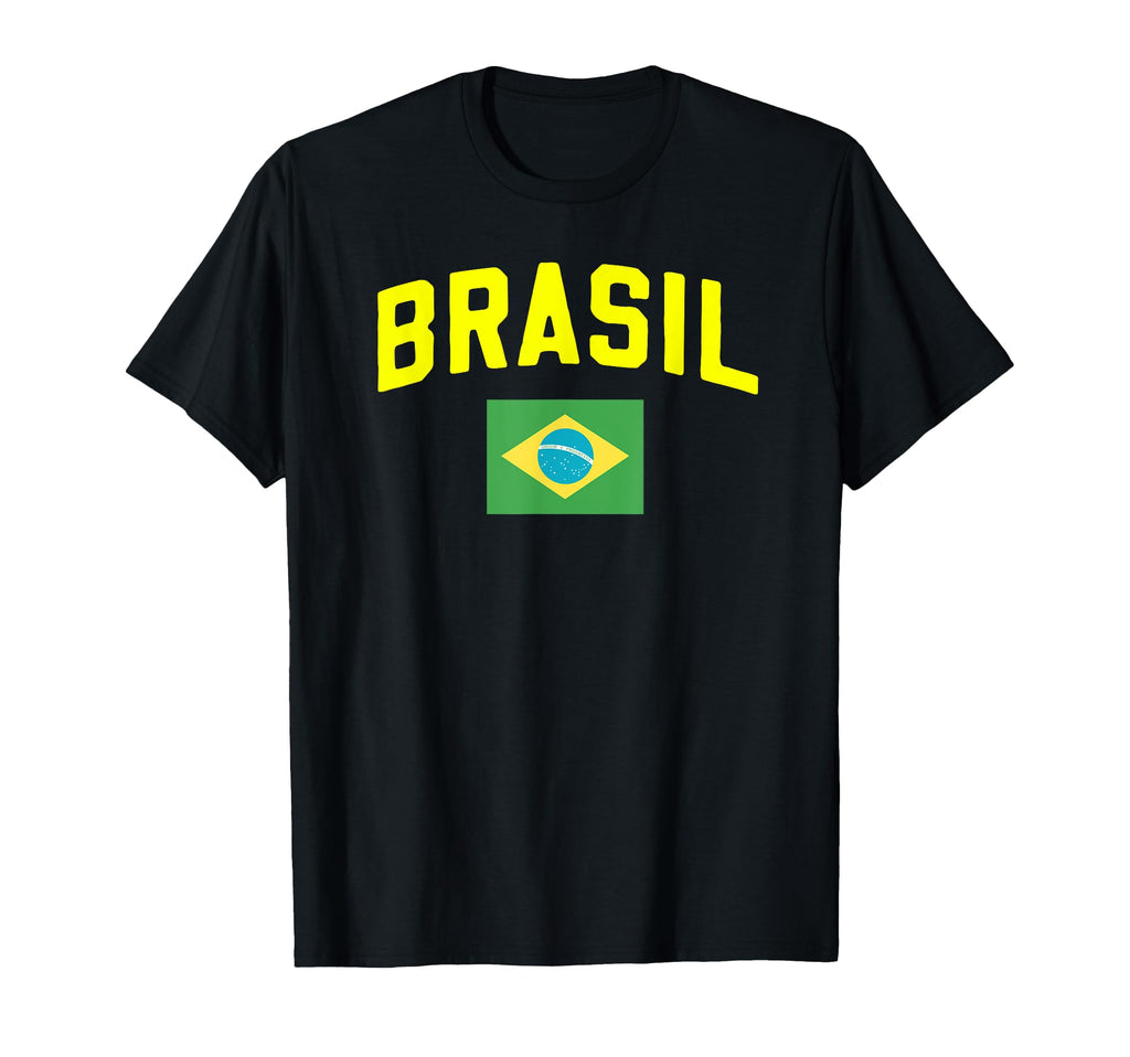 Brasil Varsity Lettering Flag T-Shirt - Custom Art Print for Adults - T-Shirt, Sweatshirt, Hoodie