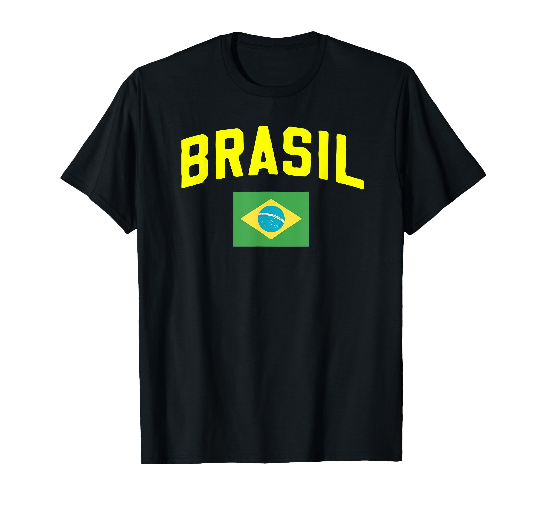 Brasil Varsity Lettering Flag T-Shirt - Custom Art Print for Adults - T-Shirt, Sweatshirt, Hoodie