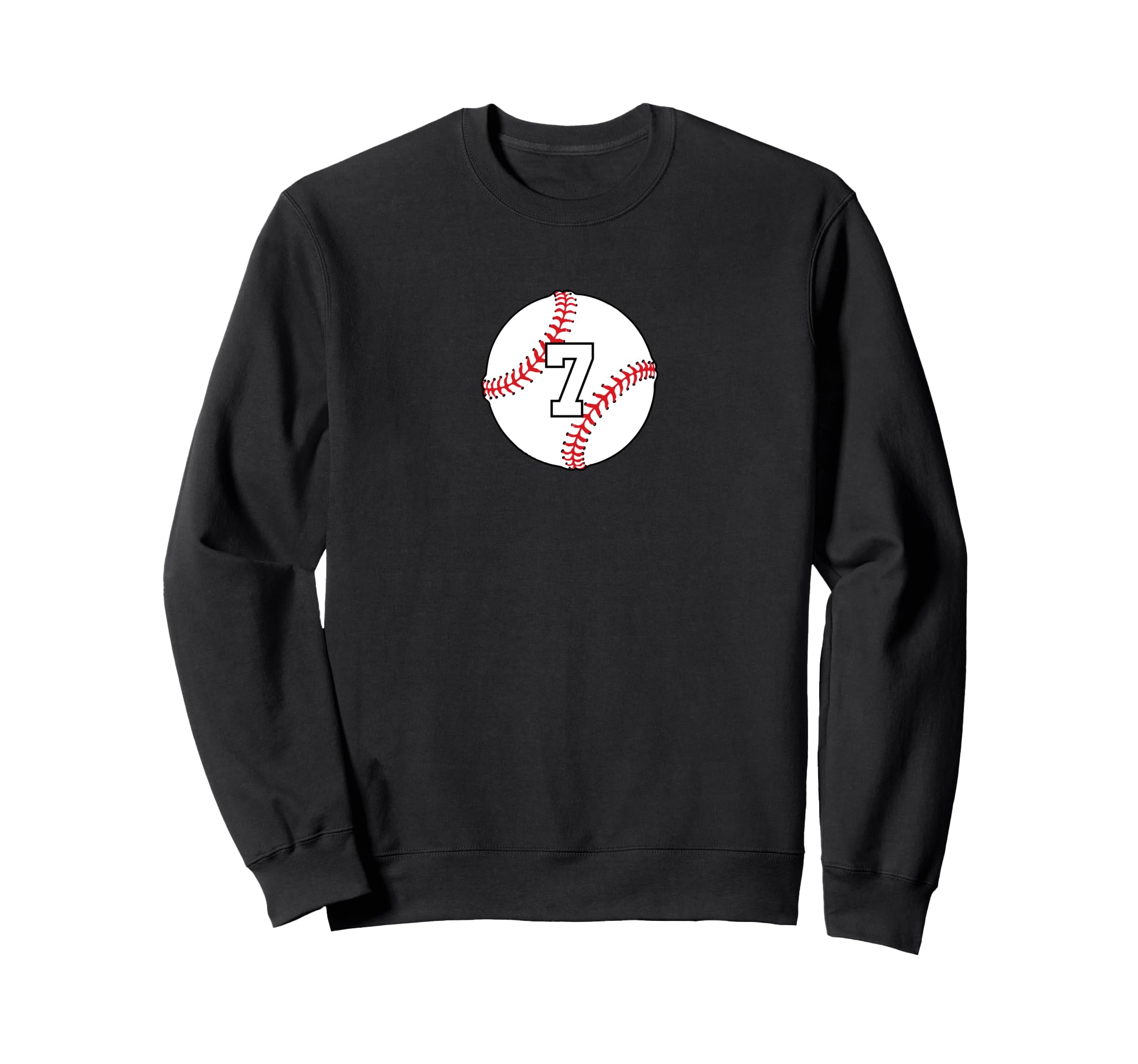 Number 7 Baseball Softball Number Sweatshirt - Unique Graphic for Adults - T-Shirt, Sweatshirt, Hoodie