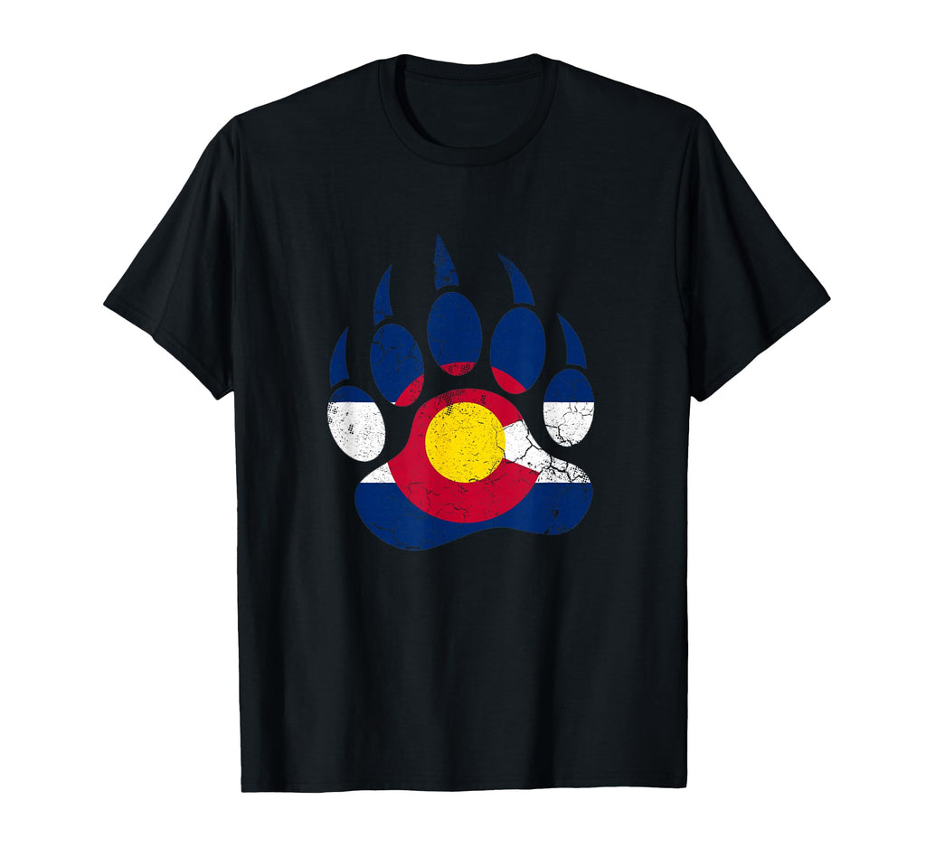 Colorado Flag Bear Claw Distressed Fade T-Shirt - Novelty Apparel Unisex - T-Shirt, Sweatshirt, Hoodie