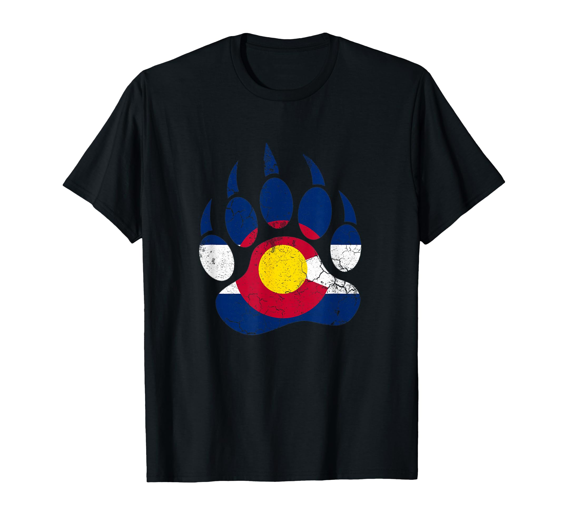 Colorado Flag Bear Claw Distressed Fade T-Shirt - Novelty Apparel Unisex - T-Shirt, Sweatshirt, Hoodie