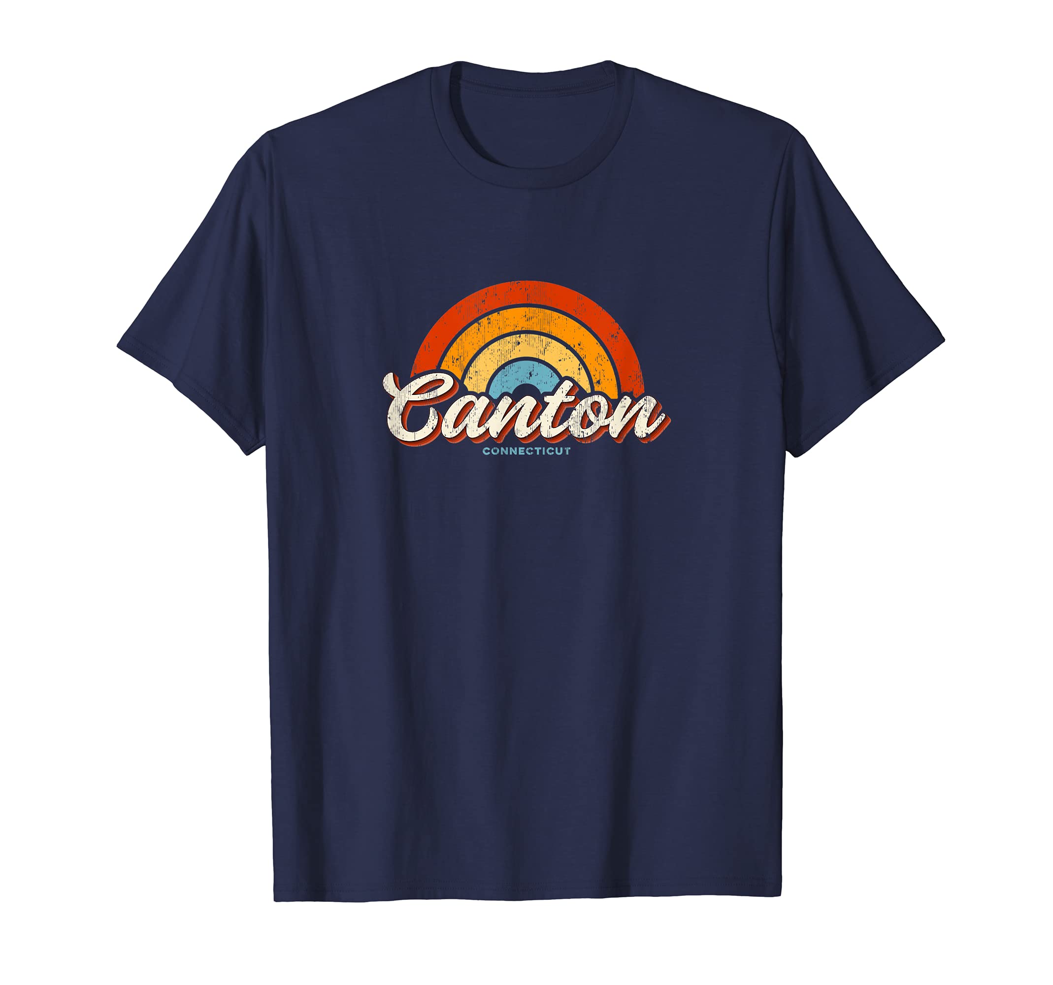 Canton Connecticut Ct Rainbow 70S T-Shirt - Streetwear Style for Adults - T-Shirt, Sweatshirt, Hoodie